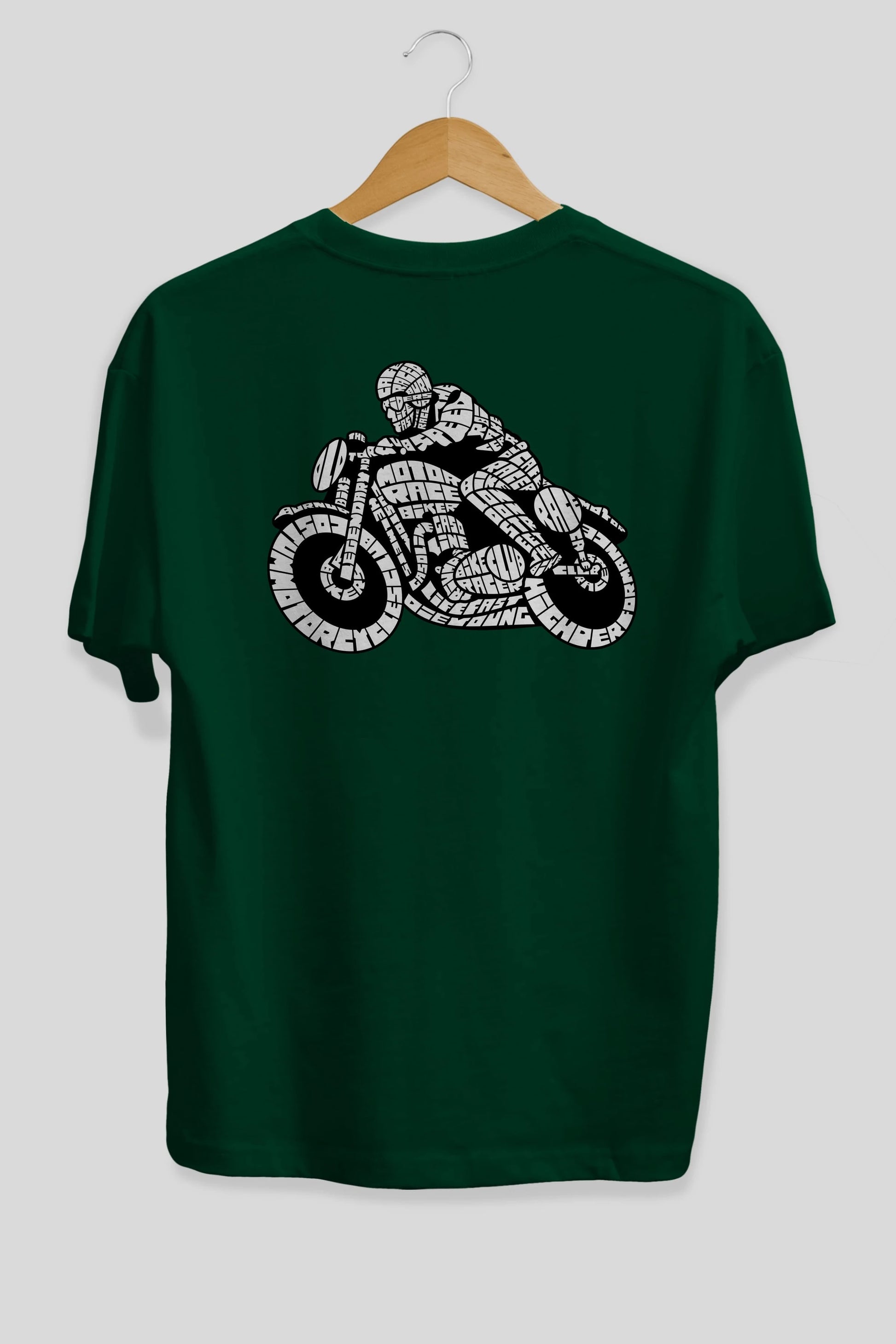 Caferacer Arka Baskılı Oversize t-shirt %100 pamuk Erkek Kadın Unisex
