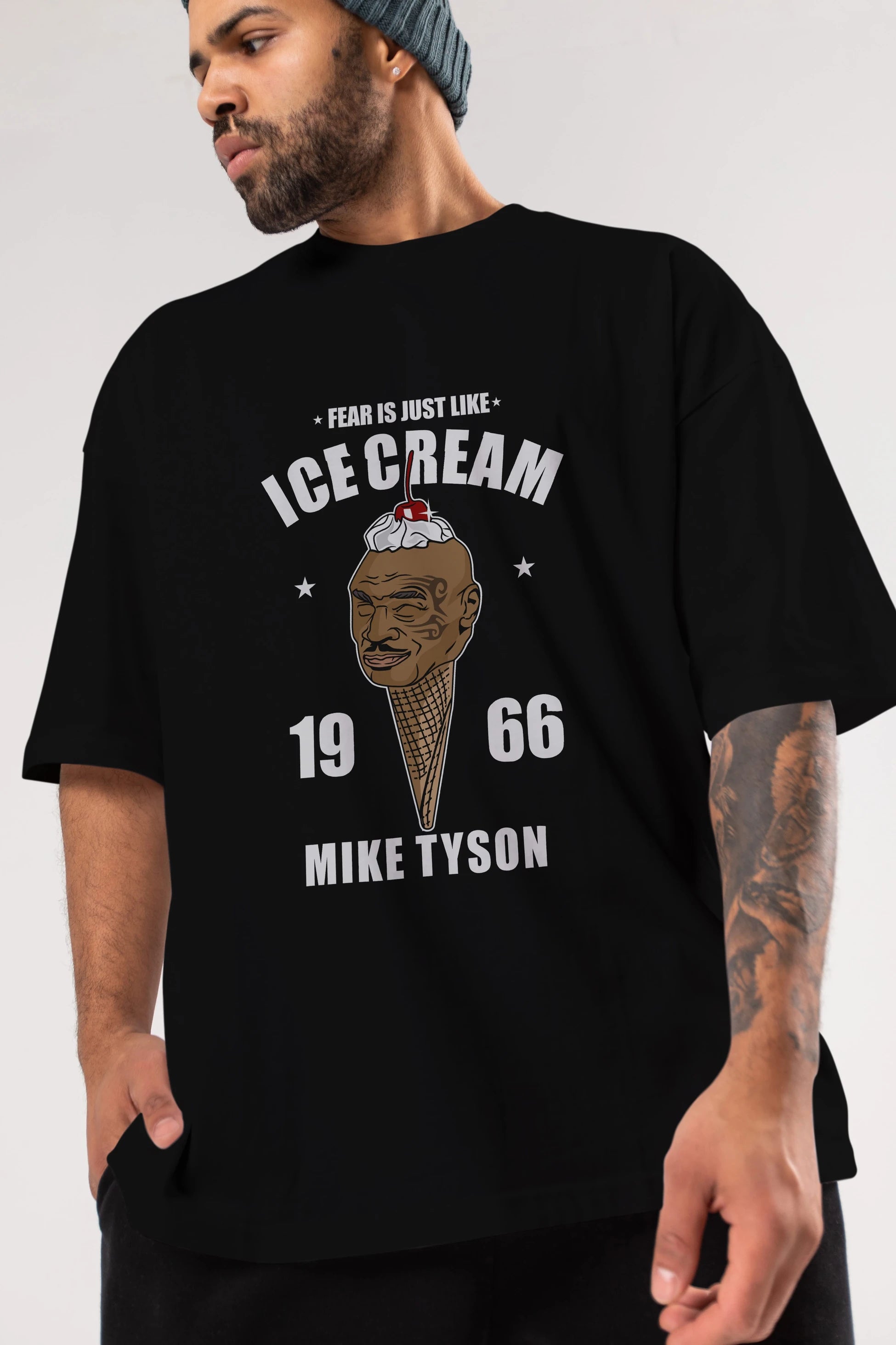 Tyson Ice Cream Ön Baskılı Oversize t-shirt Erkek Kadın Unisex %100 Pamuk tişort