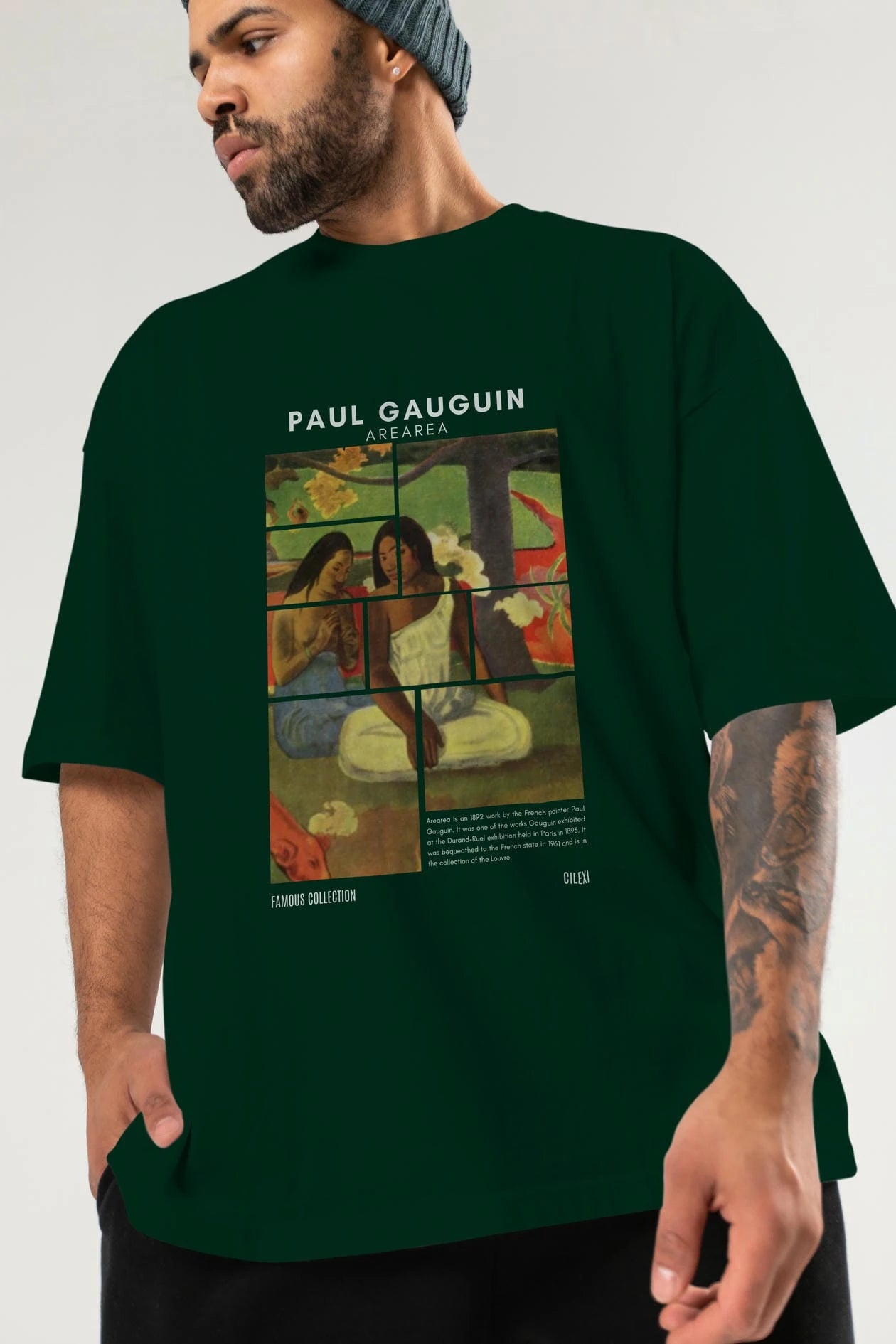 Paul Gauguin Arearea ön Baskılı Oversize t-shirt Erkek Kadın Bisiklet Yaka Pamuk tişort