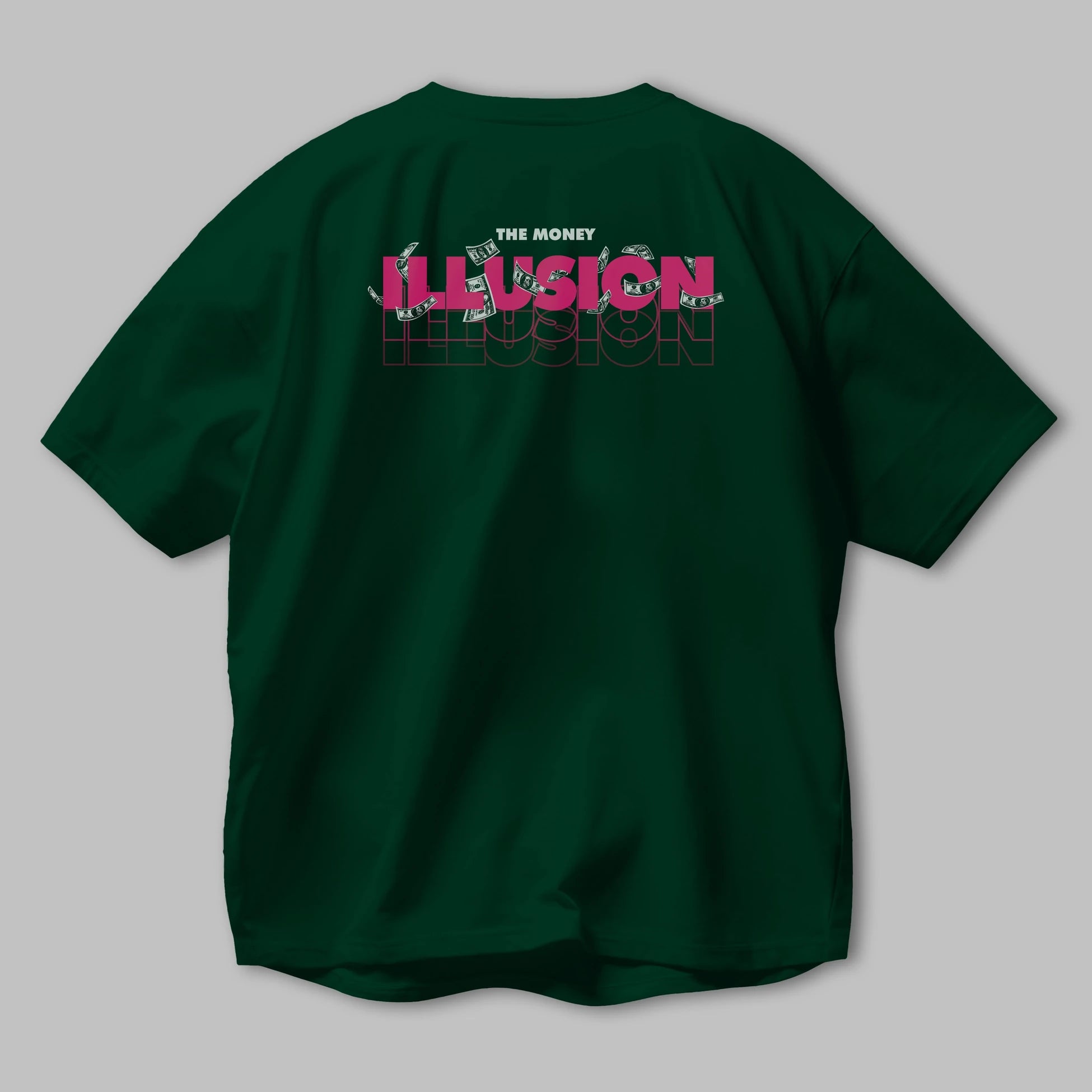 The Money Illusion Arka Baskılı Oversize t-shirt Erkek Kadın Unisex