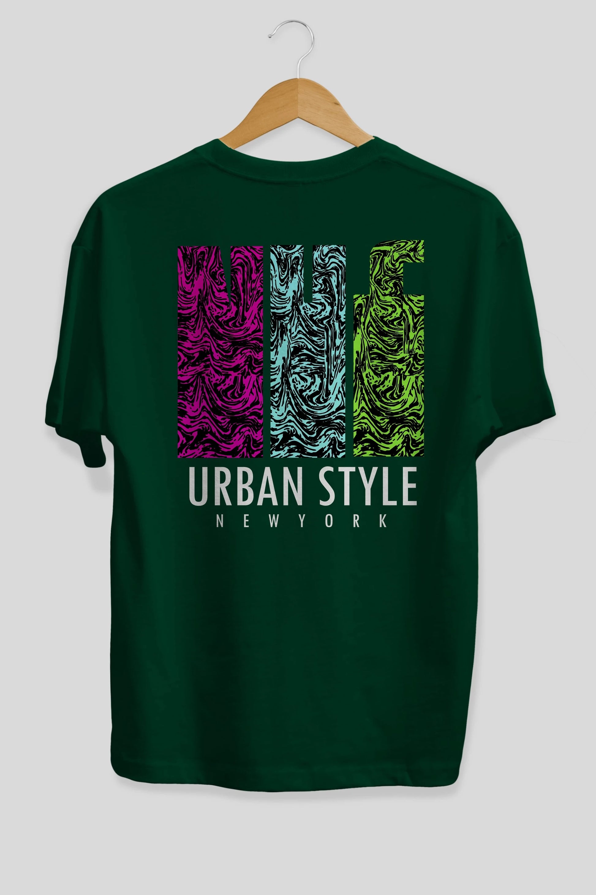 Urban Style Newyork Arka Baskılı Oversize t-shirt Erkek Kadın Unisex