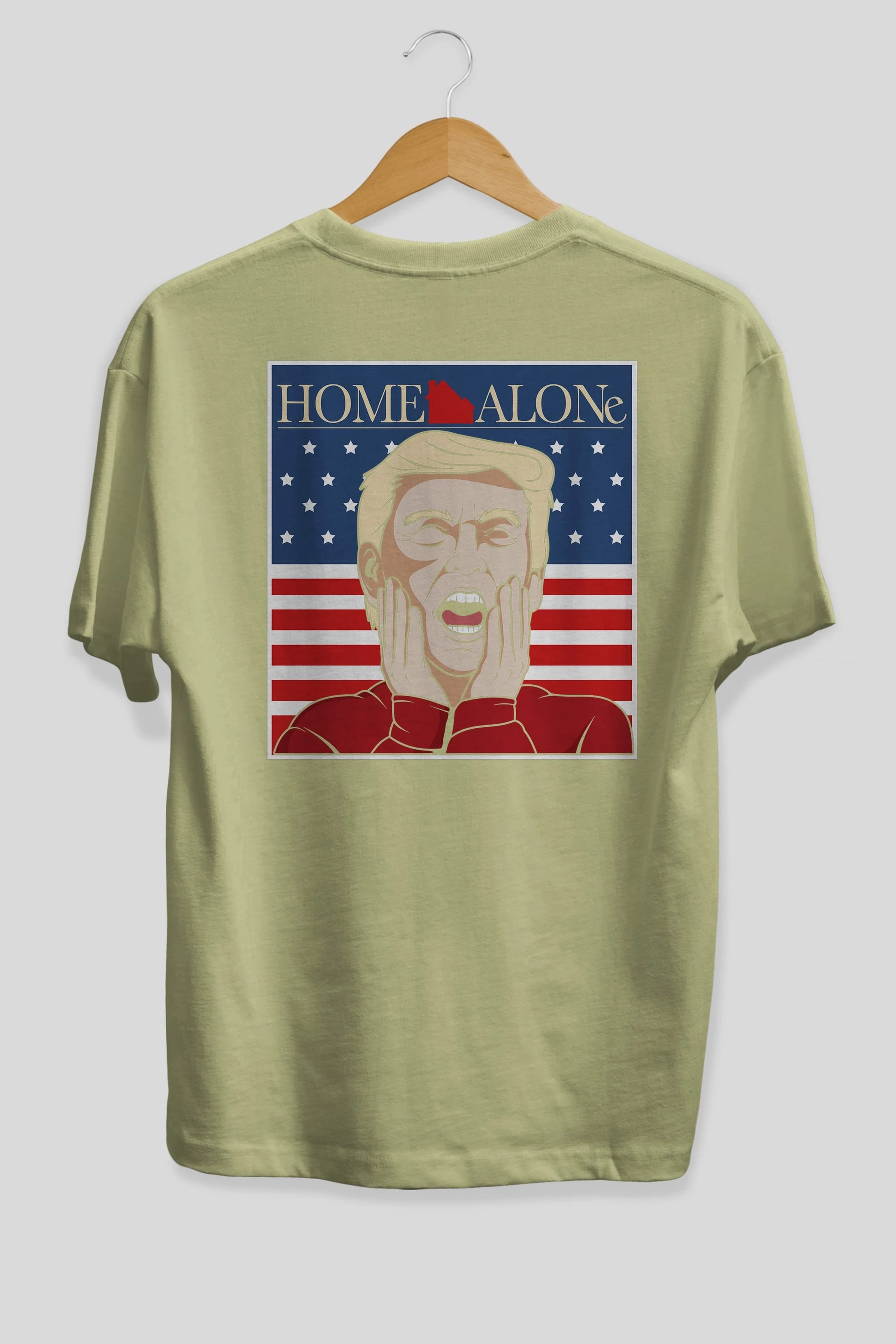 Home Alone Trump Arka Baskılı Oversize t-shirt Erkek Kadın Unisex %100 Pamuk tişort