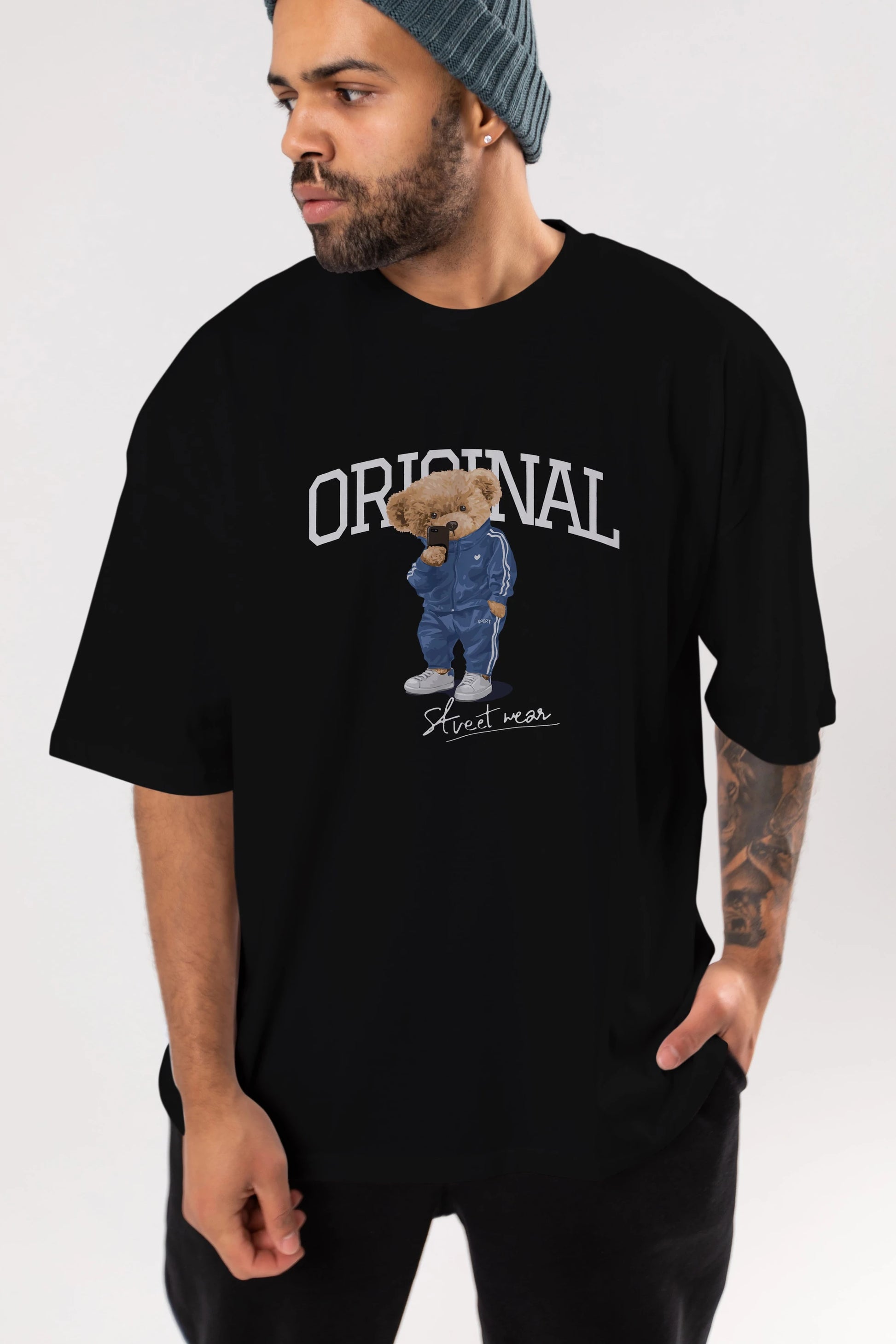 Teddy Bear Original Ön Baskılı Oversize t-shirt Erkek Kadın Unisex %100 Pamuk