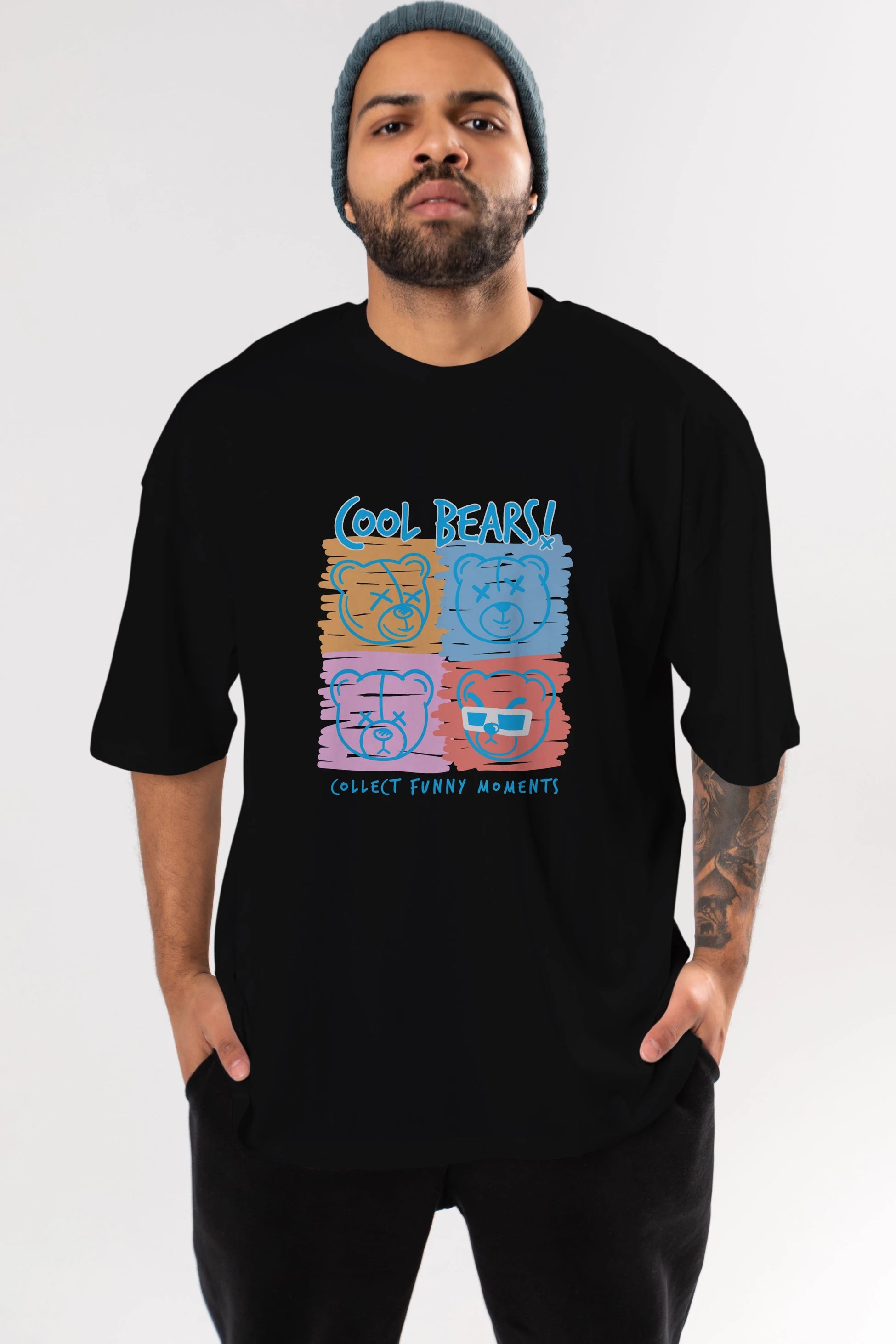 Cool Bears Ön Baskılı Oversize t-shirt Erkek Kadın Unisex