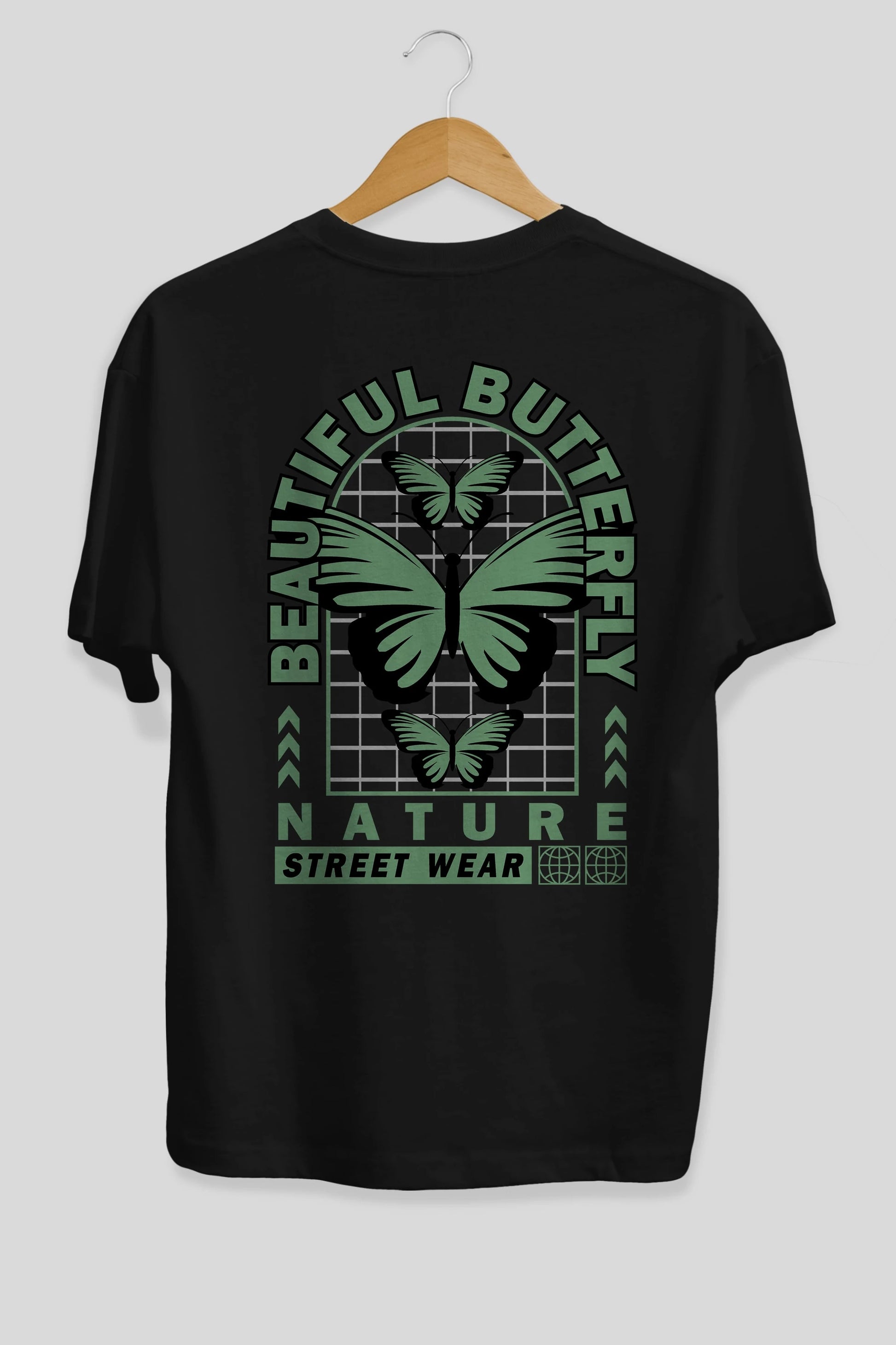 Beautiful Butterfly Arka Baskılı Oversize t-shirt Erkek Kadın Unisex