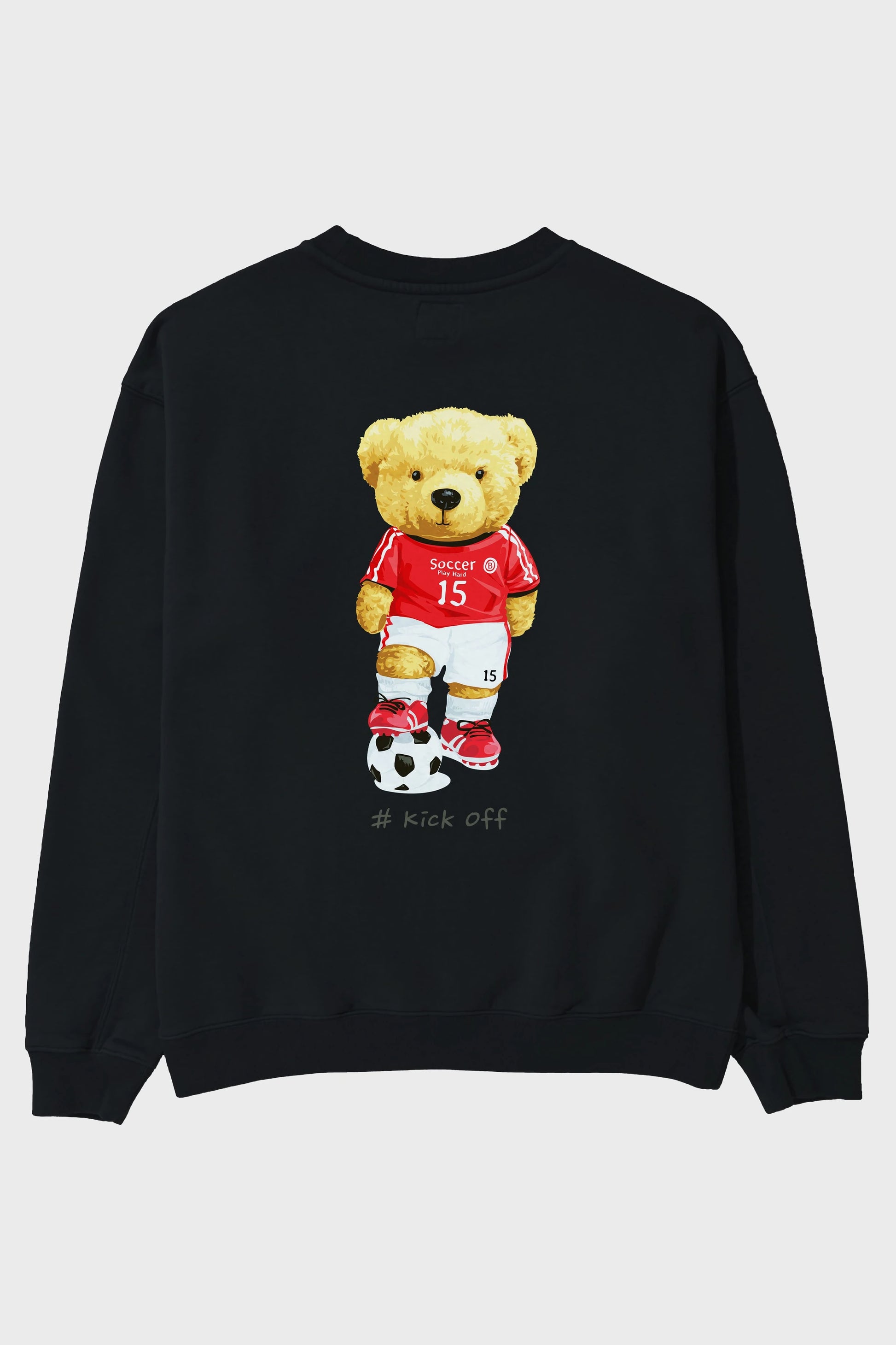 Teddy Bear Kick Off Arka Baskılı Oversize Sweatshirt Erkek Kadın Unisex