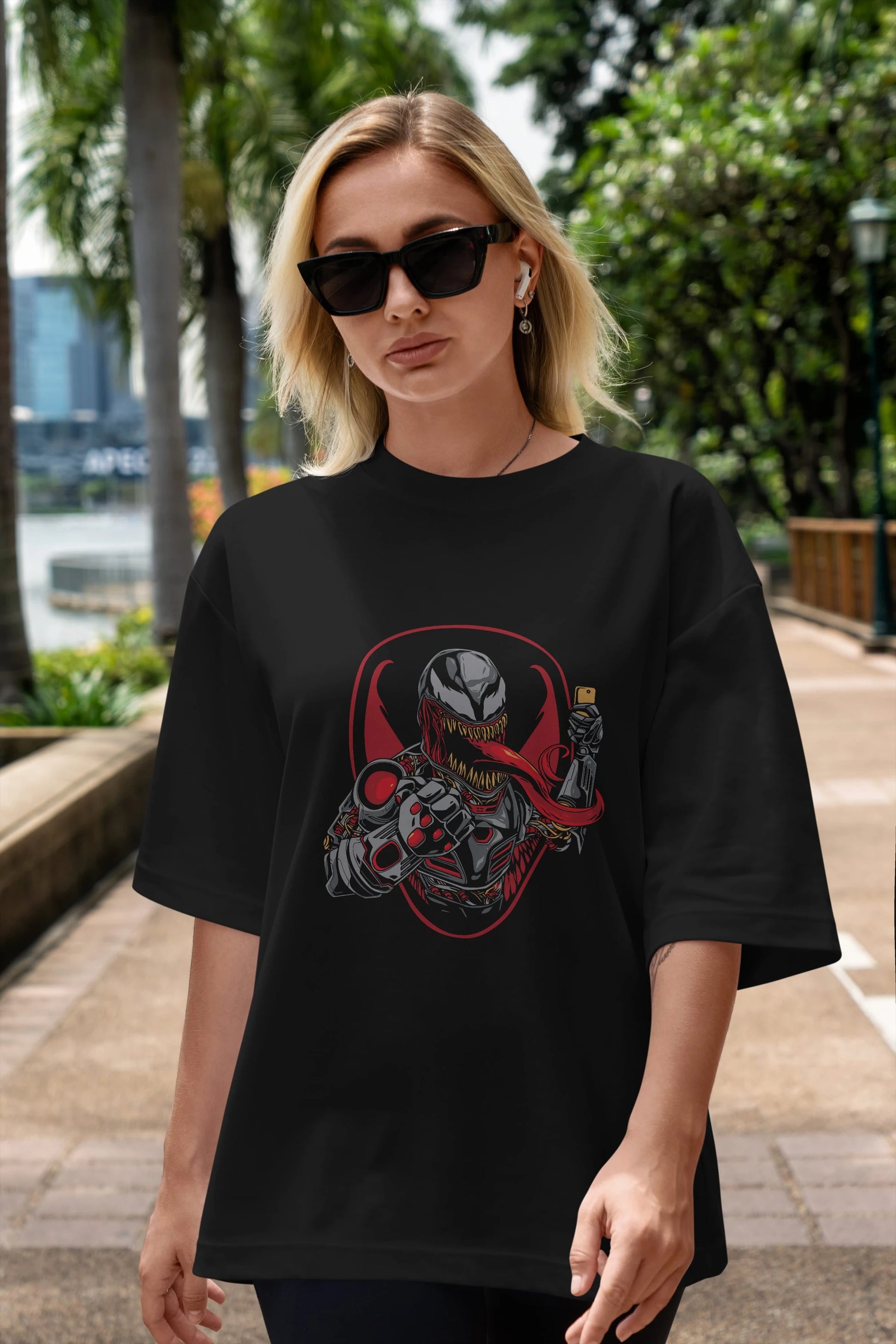 Venom (17) Ön Baskılı Oversize t-shirt Erkek Kadın Unisex %100 Pamuk Bisiklet Yaka tişort