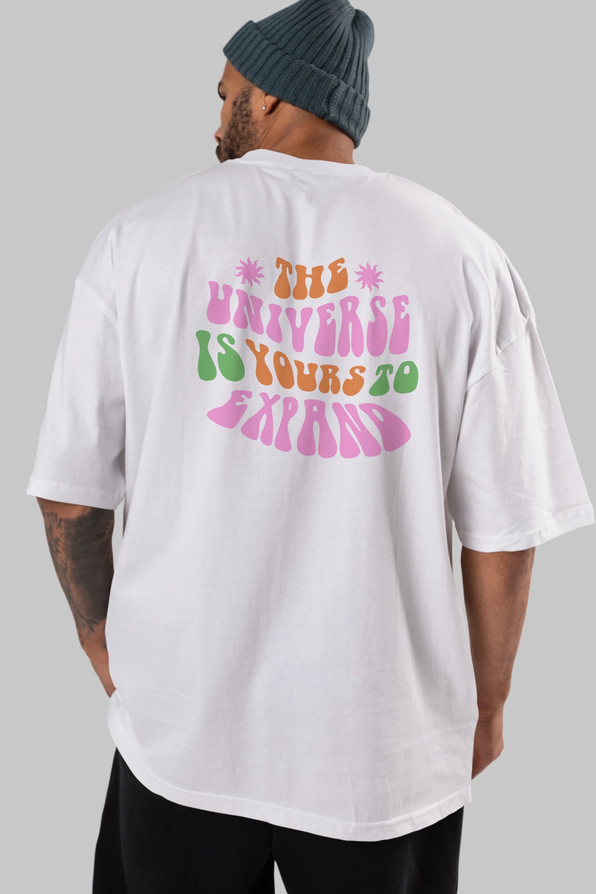 The Universe is Yours Yazılı Arka Baskılı Oversize t-shirt Erkek Kadın Unisex