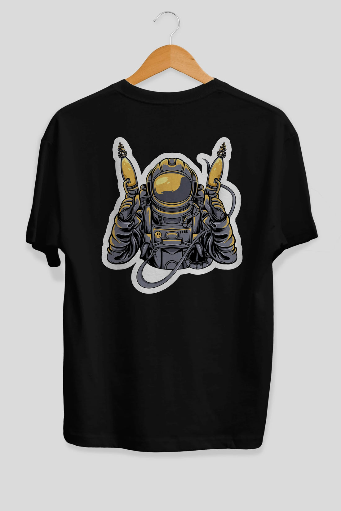 Alien Hunter Sticker Arka Baskılı Oversize t-shirt Erkek Kadın Unisex