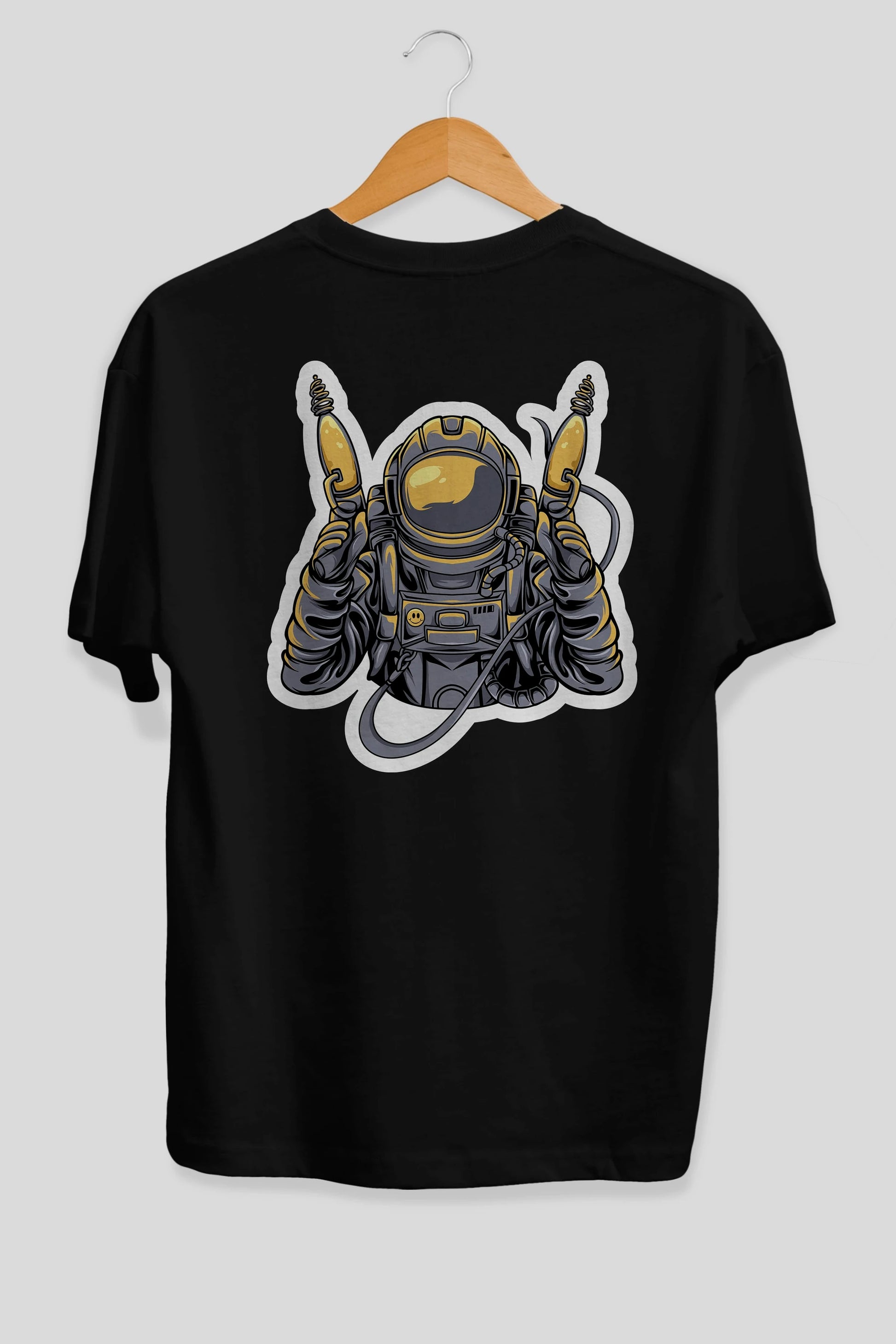 Alien Hunter Sticker Arka Baskılı Oversize t-shirt Erkek Kadın Unisex