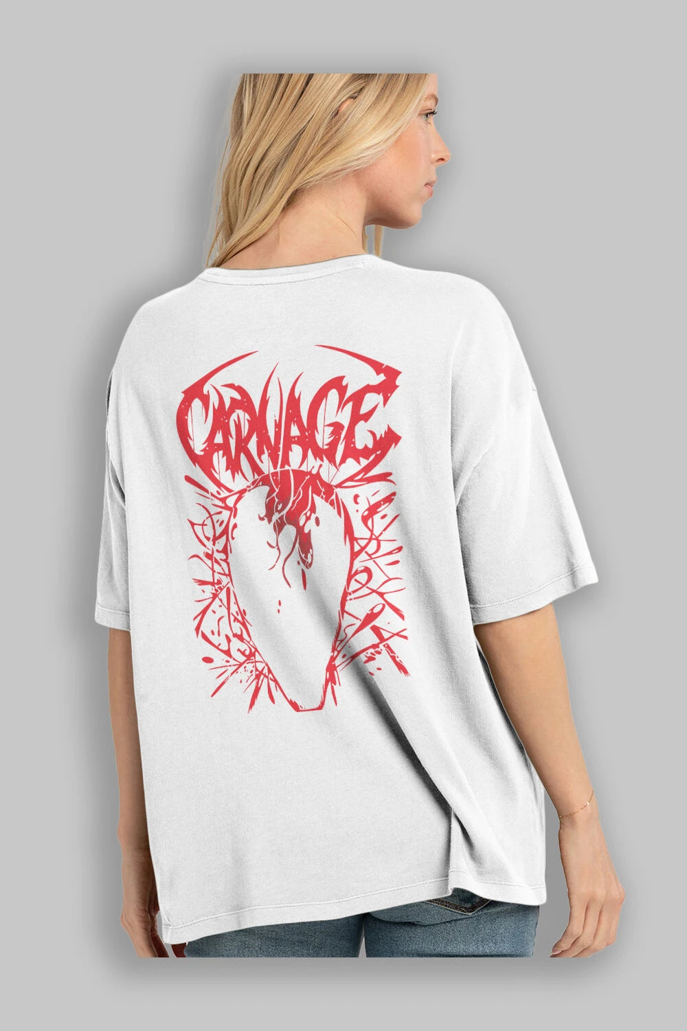 Venom (22) Arka Baskılı Oversize t-shirt Erkek Kadın Unisex %100 Pamuk Bisiklet Yaka tişort