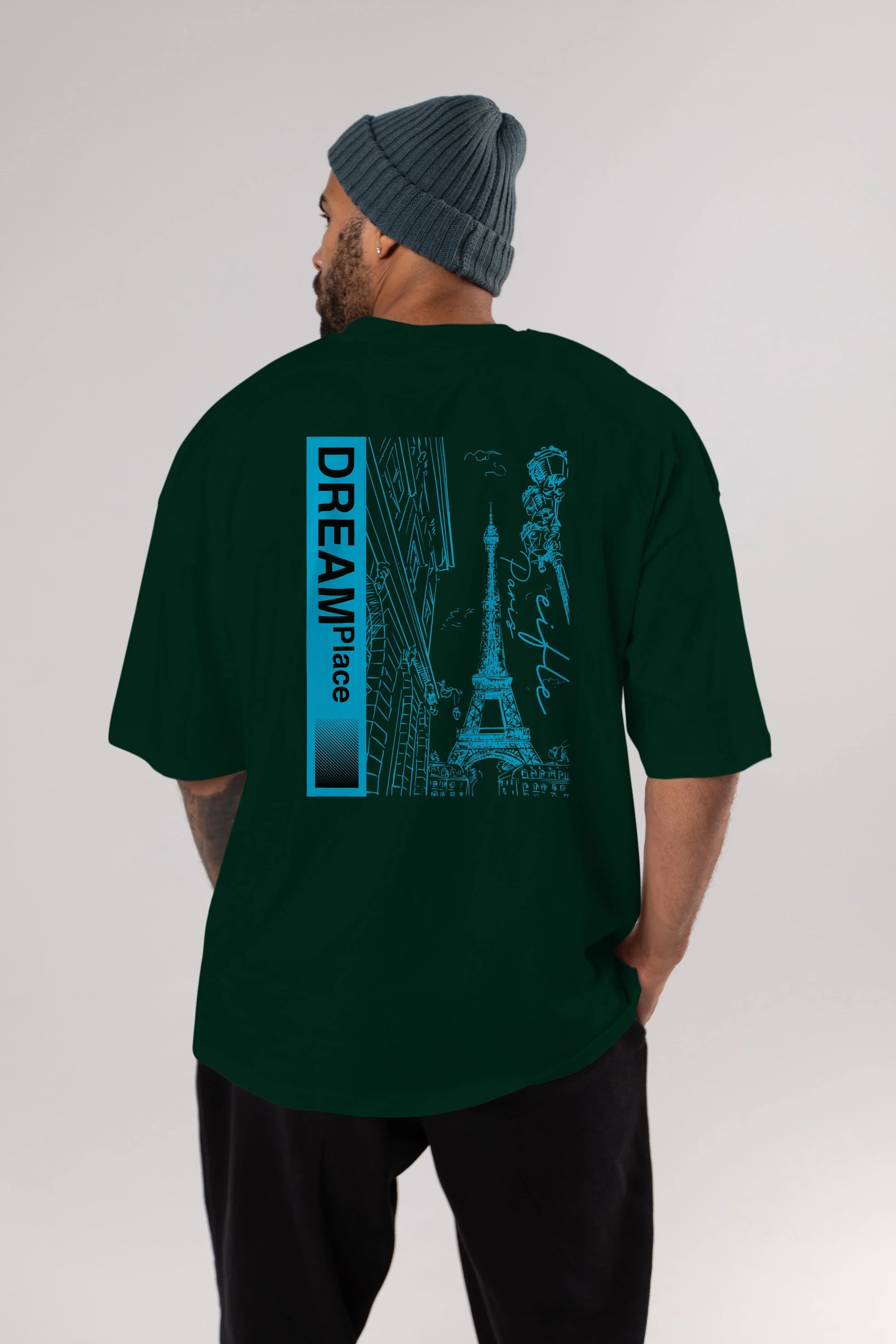 Dream Place Arka Baskılı Oversize t-shirt Erkek Kadın Unisex