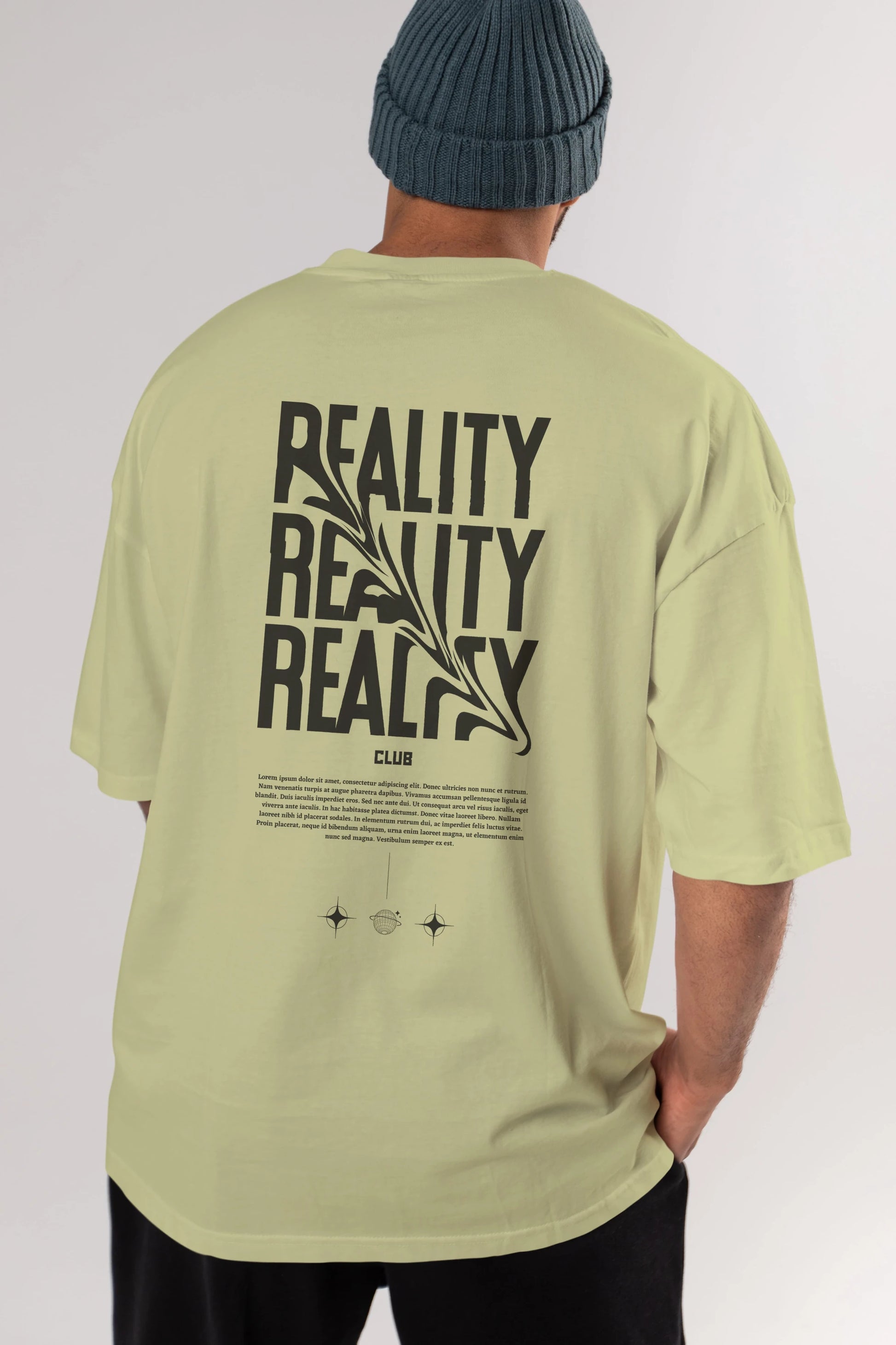 Reality Yazılı Arka Baskılı Oversize t-shirt Erkek Kadın Unisex