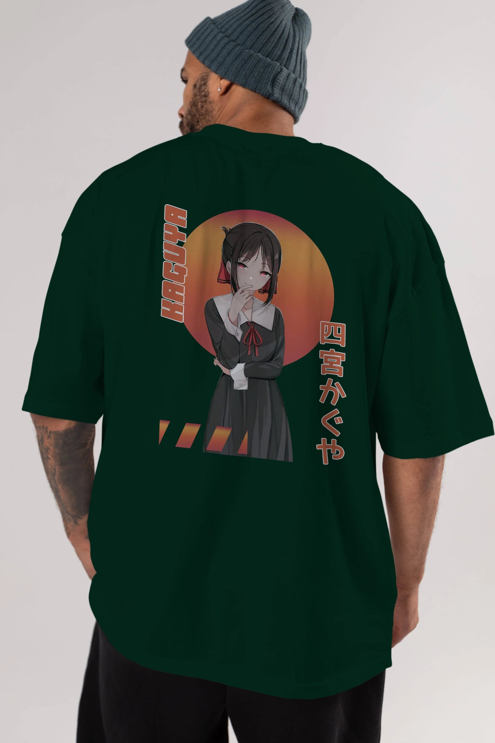 Kaguya Shinomiya 5 Anime Arka Baskılı Oversize t-shirt Erkek Kadın Unisex
