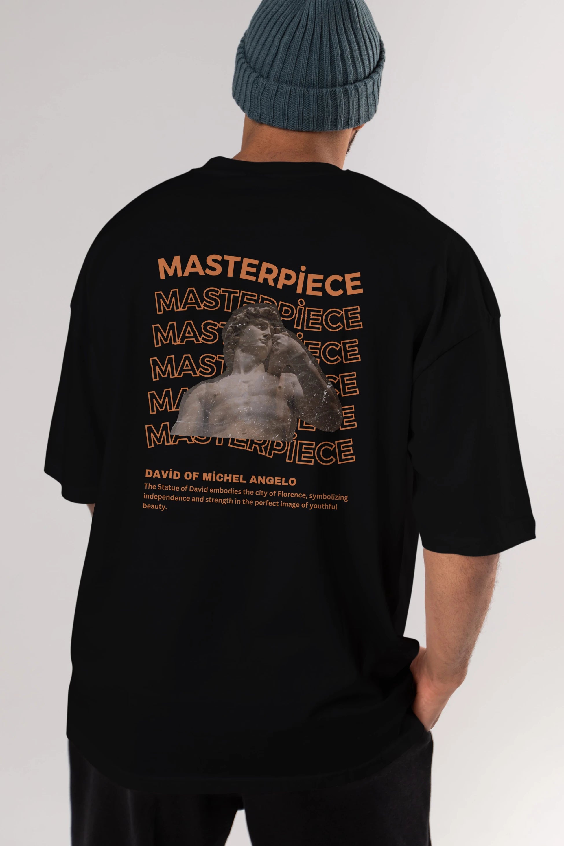Masterpiece Yazılı Arka Baskılı Oversize t-shirt Erkek Kadın Unisex