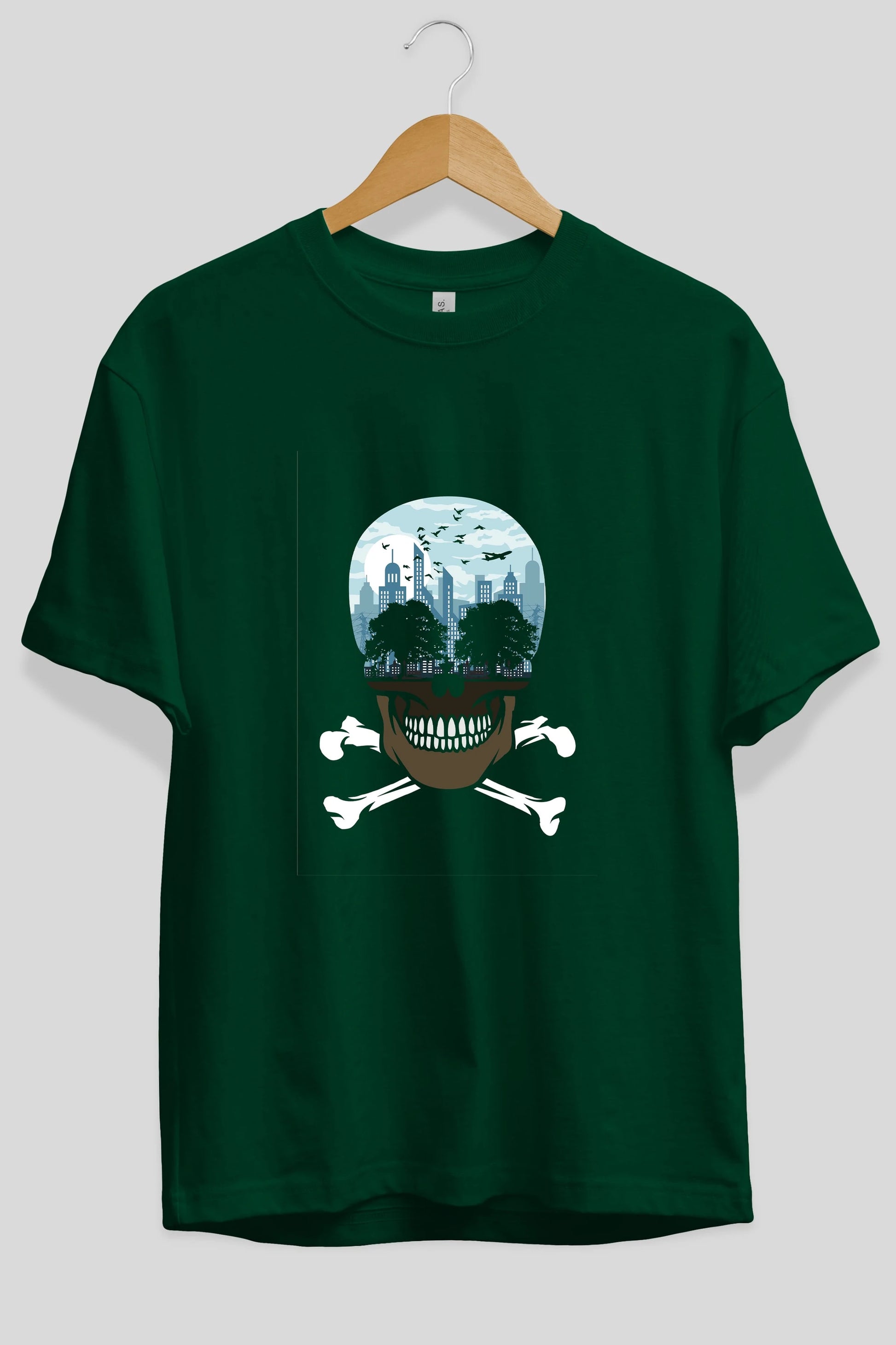 Death City Ön Baskılı Oversize t-shirt %100 pamuk Erkek Kadın Unisex