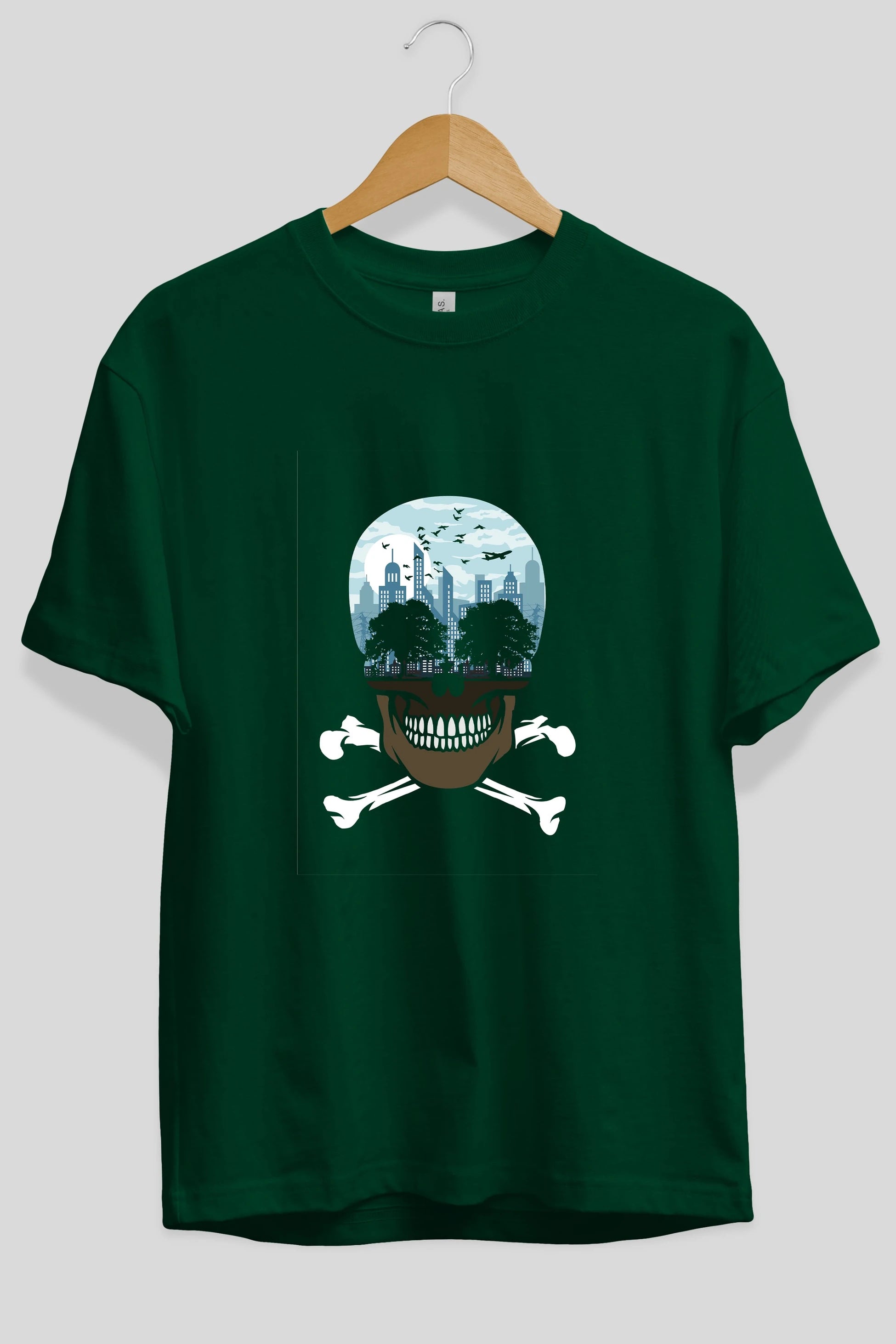Death City Ön Baskılı Oversize t-shirt %100 pamuk Erkek Kadın Unisex