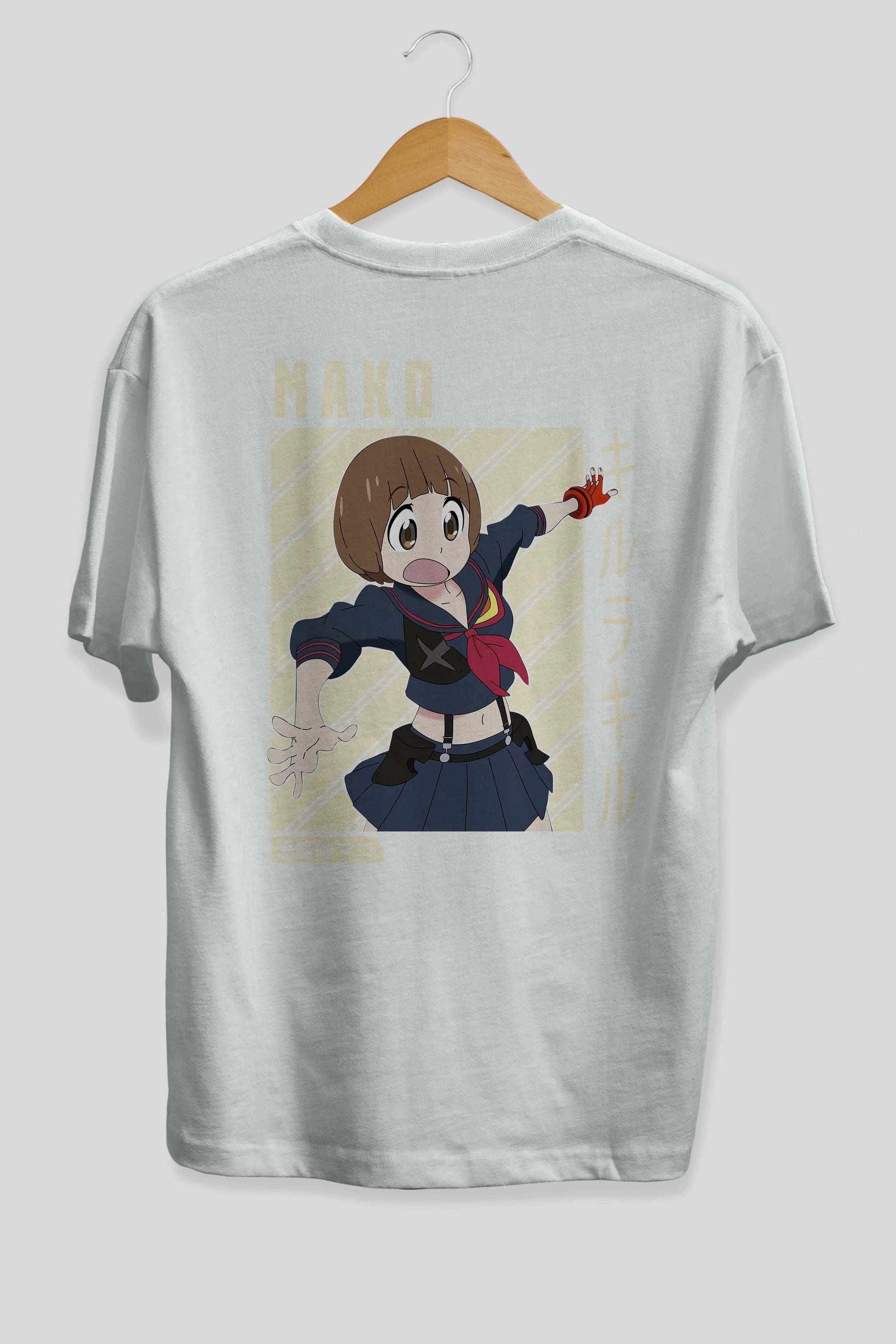 Mako Mankanshoku 1 Anime Arka Baskılı Oversize t-shirt Erkek Kadın Unisex