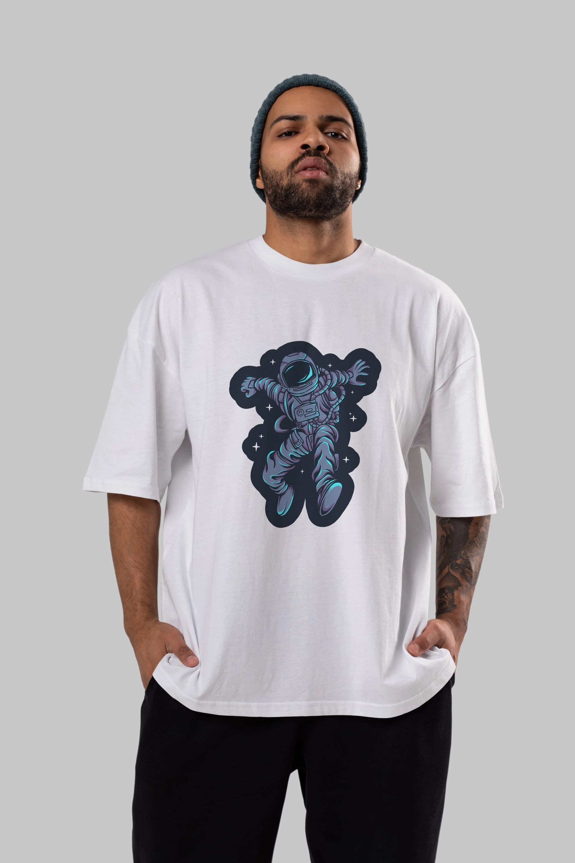 Astrostars sticker Ön Baskılı Oversize t-shirt Erkek Kadın Unisex