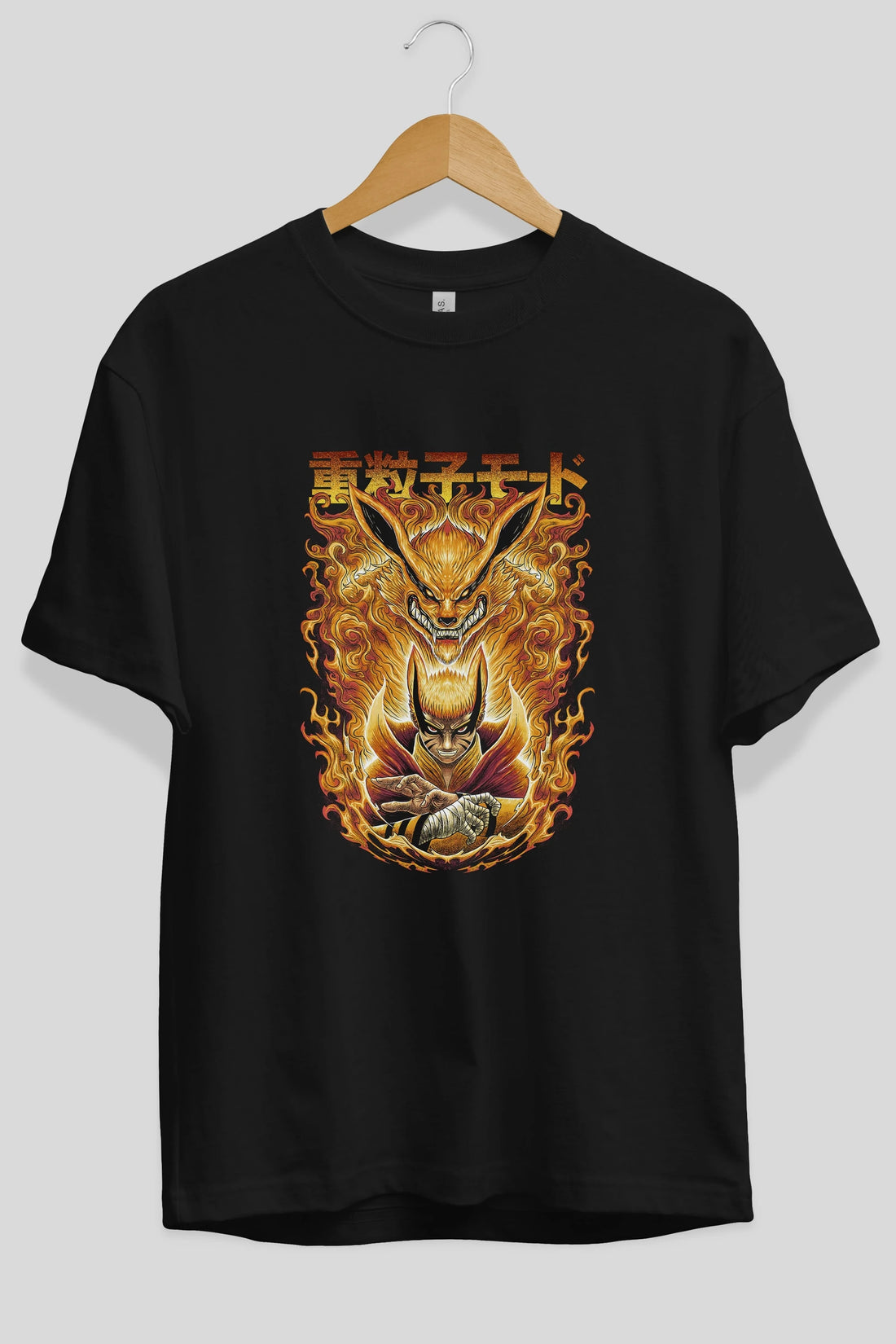 NARUTO KYUUBI 1 Anime Ön Baskılı Oversize t-shirt %100 pamuk Erkek Kadın Unisex