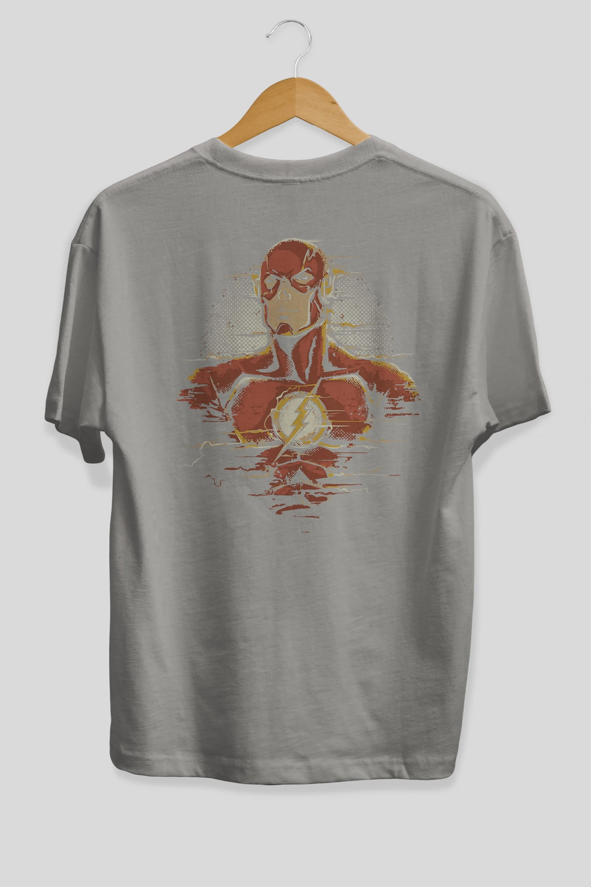 Flash Avengers Arka Baskılı Oversize t-shirt Erkek Kadın Unisex %100 Pamuk Bisiklet Yaka tişort
