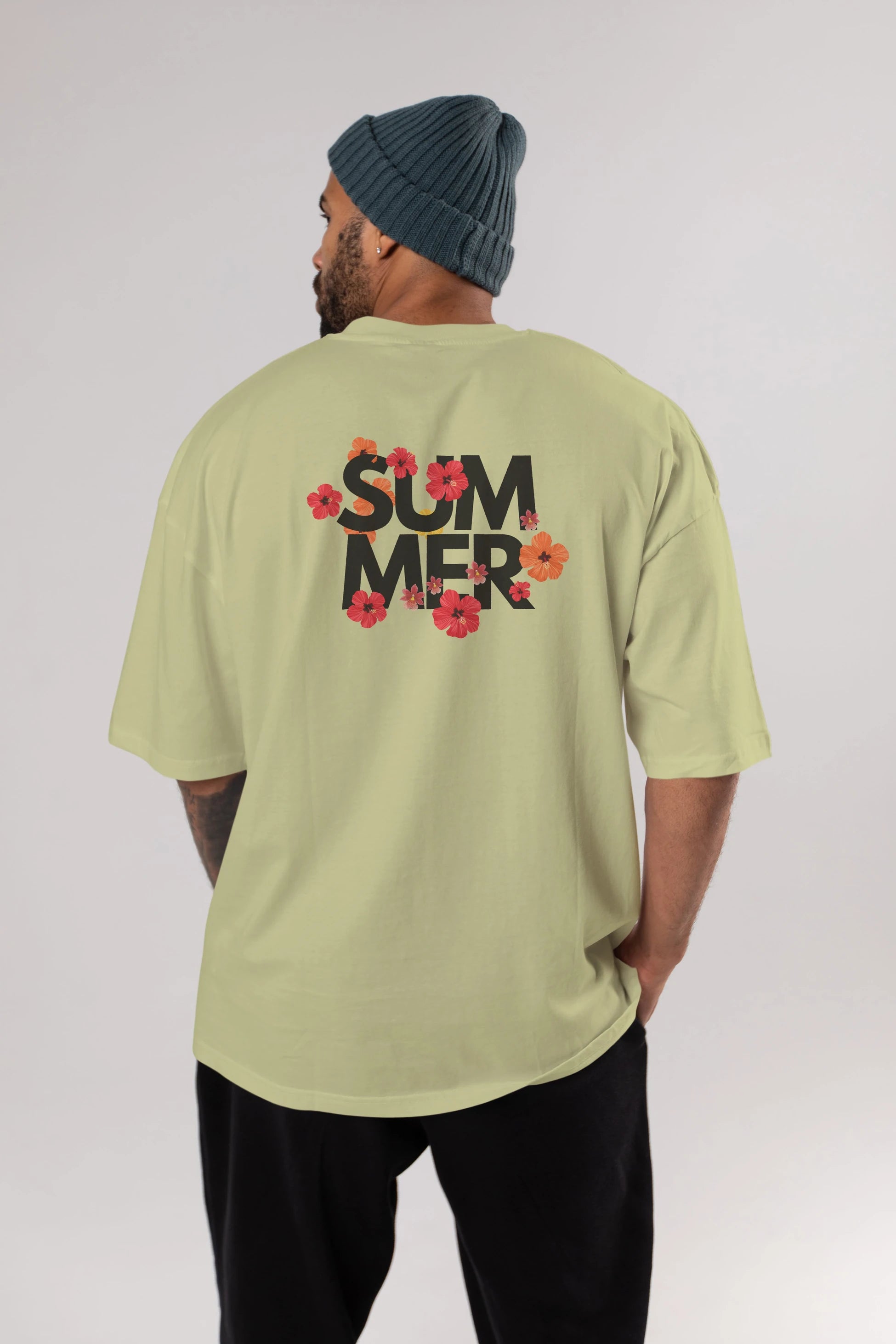 Summer Yazılı 2 Arka Baskılı Oversize t-shirt Erkek Kadın Unisex