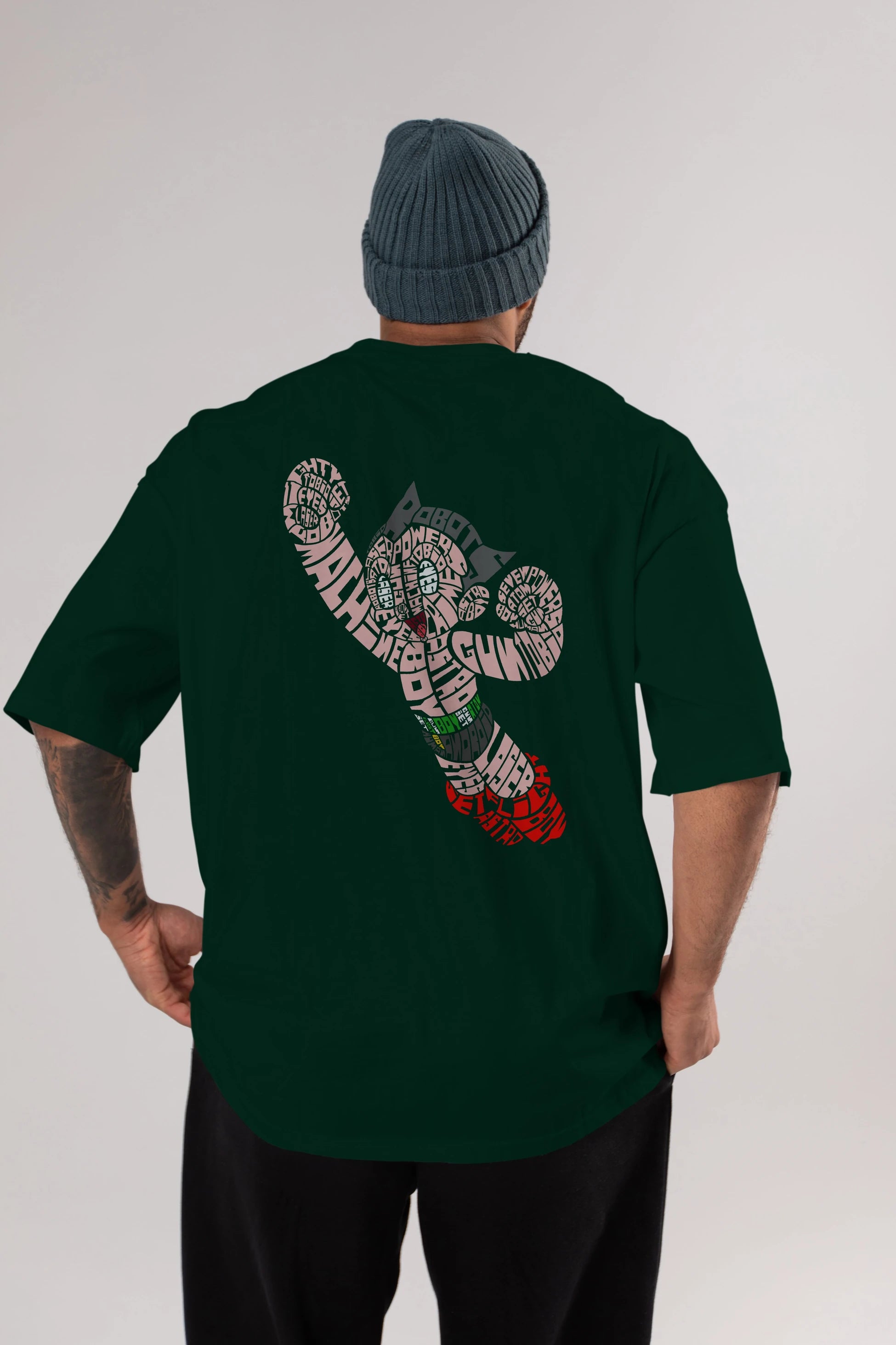 Astroboy Arka Baskılı Oversize t-shirt %100 pamuk Erkek Kadın Unisex