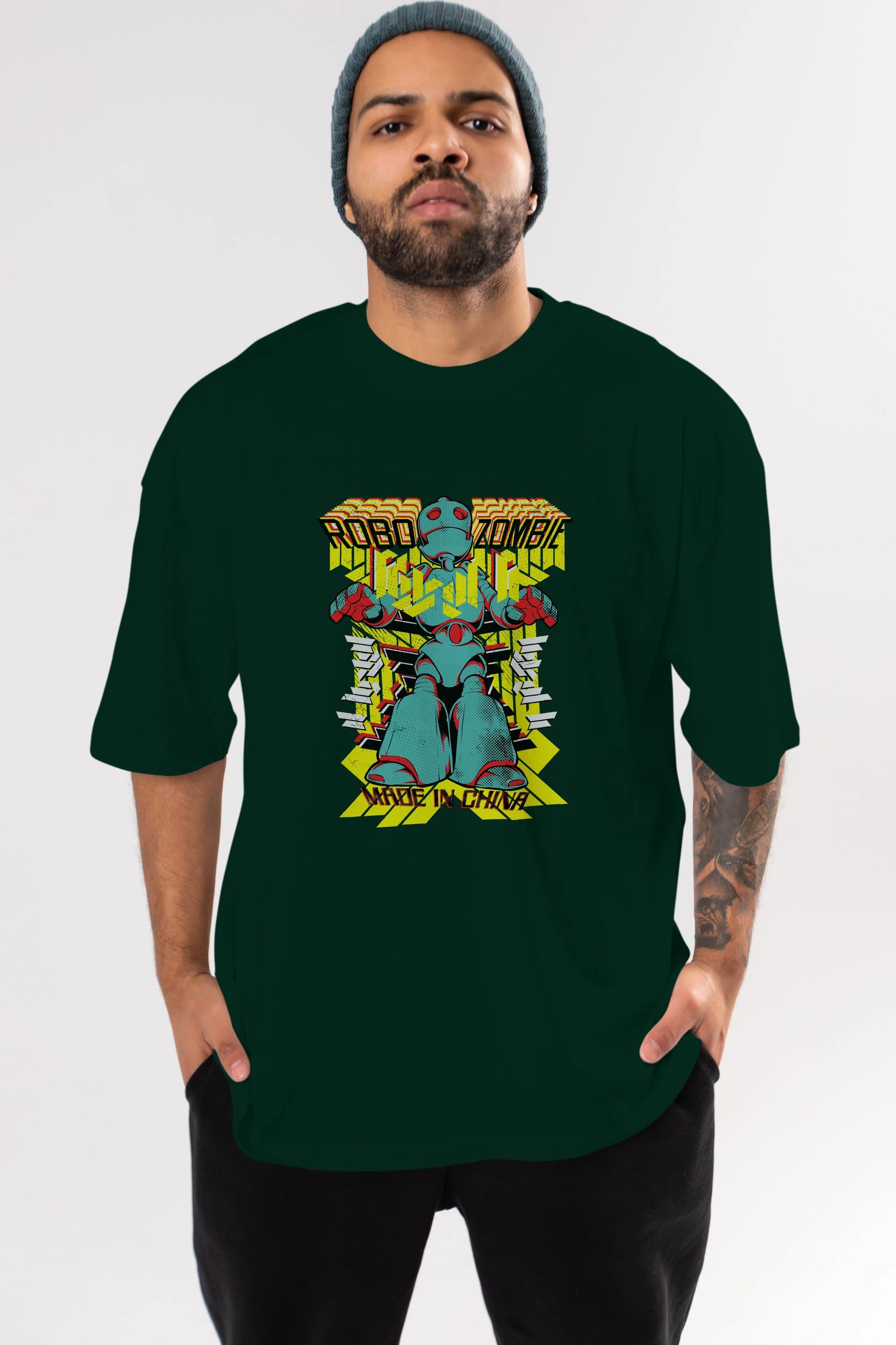 Robo Zombie Ön Baskılı Oversize t-shirt Erkek Kadın Unisex