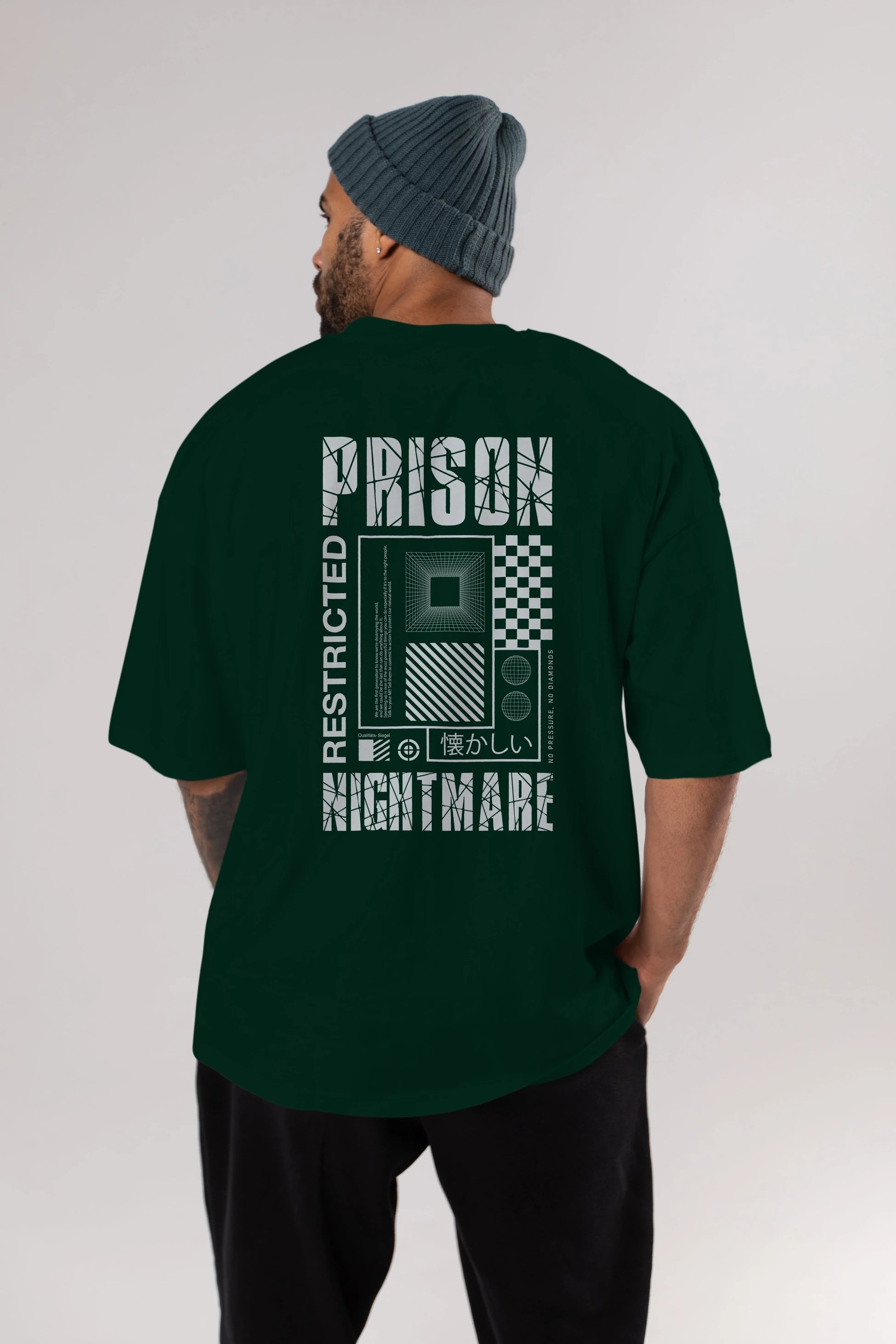 Prison Nightmare Arka Baskılı Oversize t-shirt Erkek Kadın Unisex