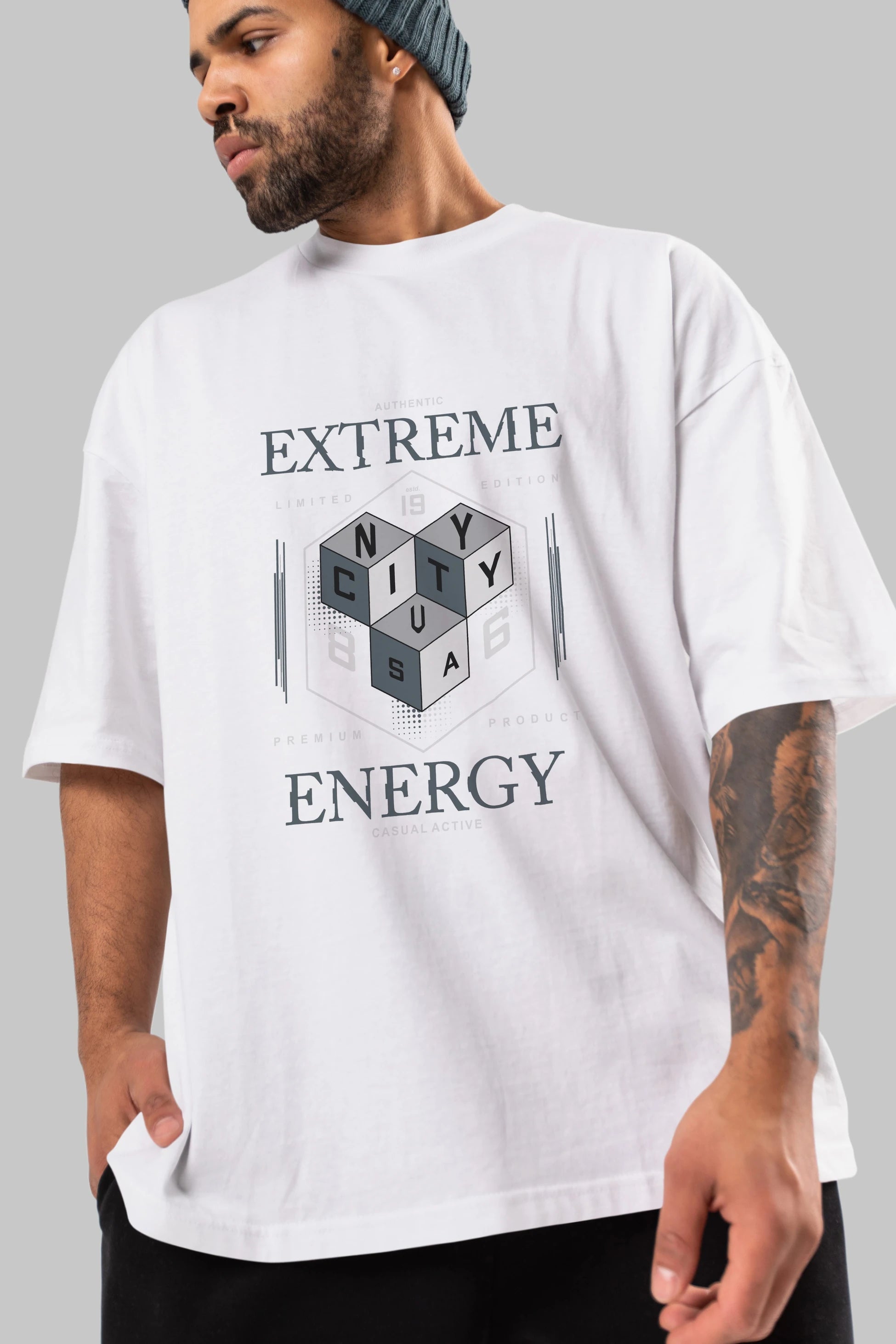 Extreme Energy Ön Baskılı Oversize t-shirt Erkek Kadın Unisex