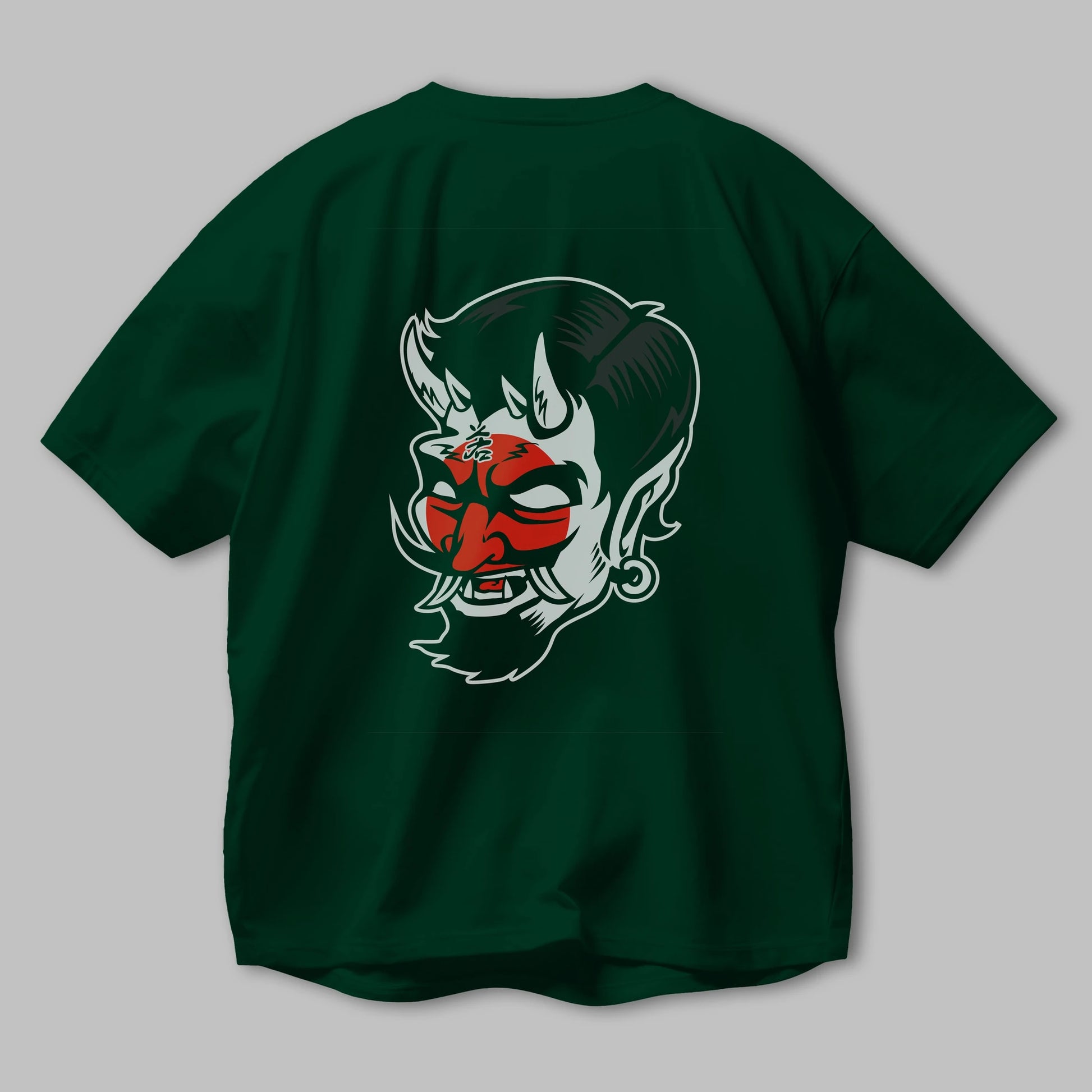 Japanese Devil Arka Baskılı Oversize t-shirt Erkek Kadın Unisex %100 Pamuk tişort