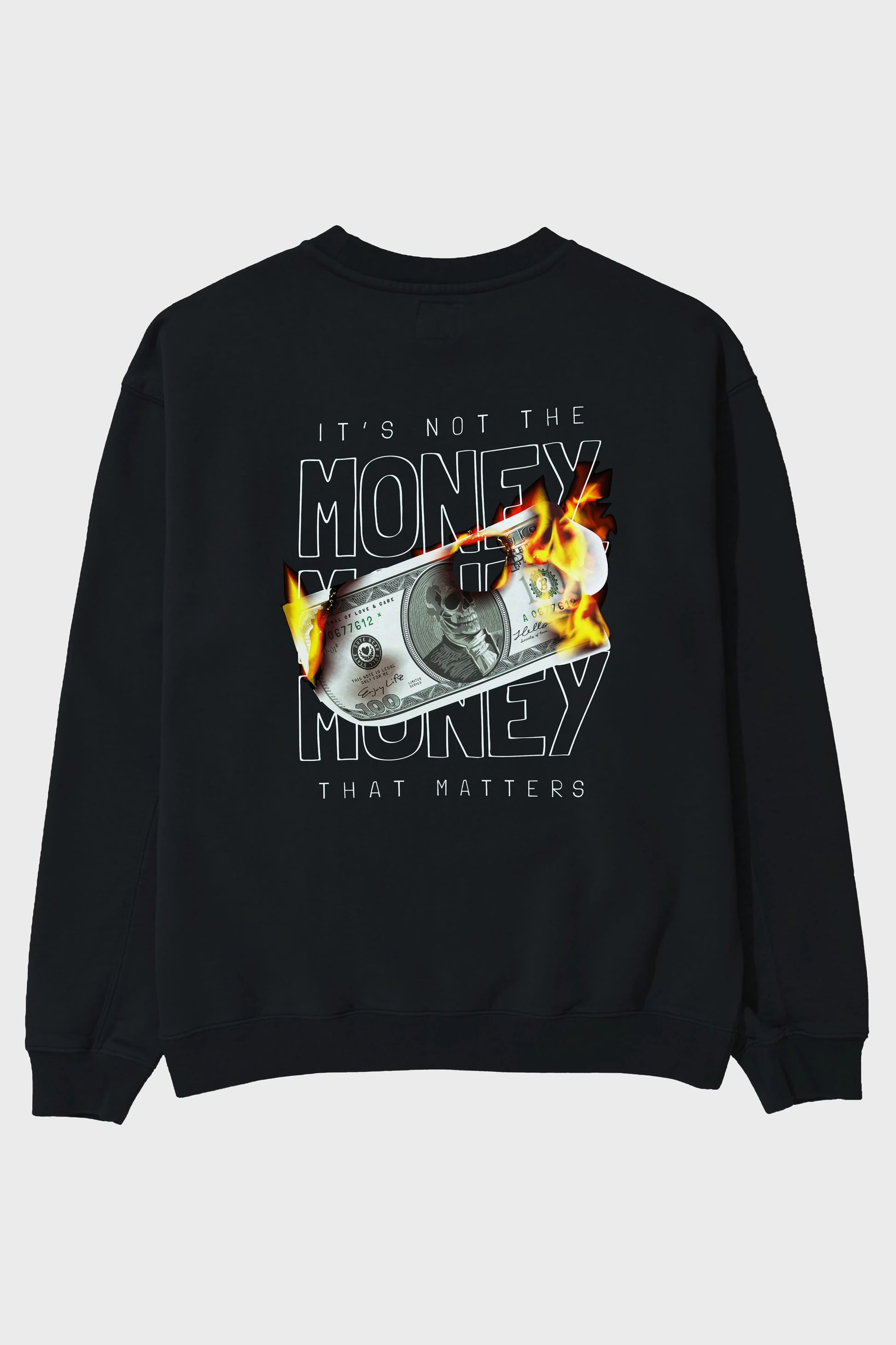 Teddy Bear Its Not The Money Arka Baskılı Oversize Sweatshirt Erkek Kadın Unisex