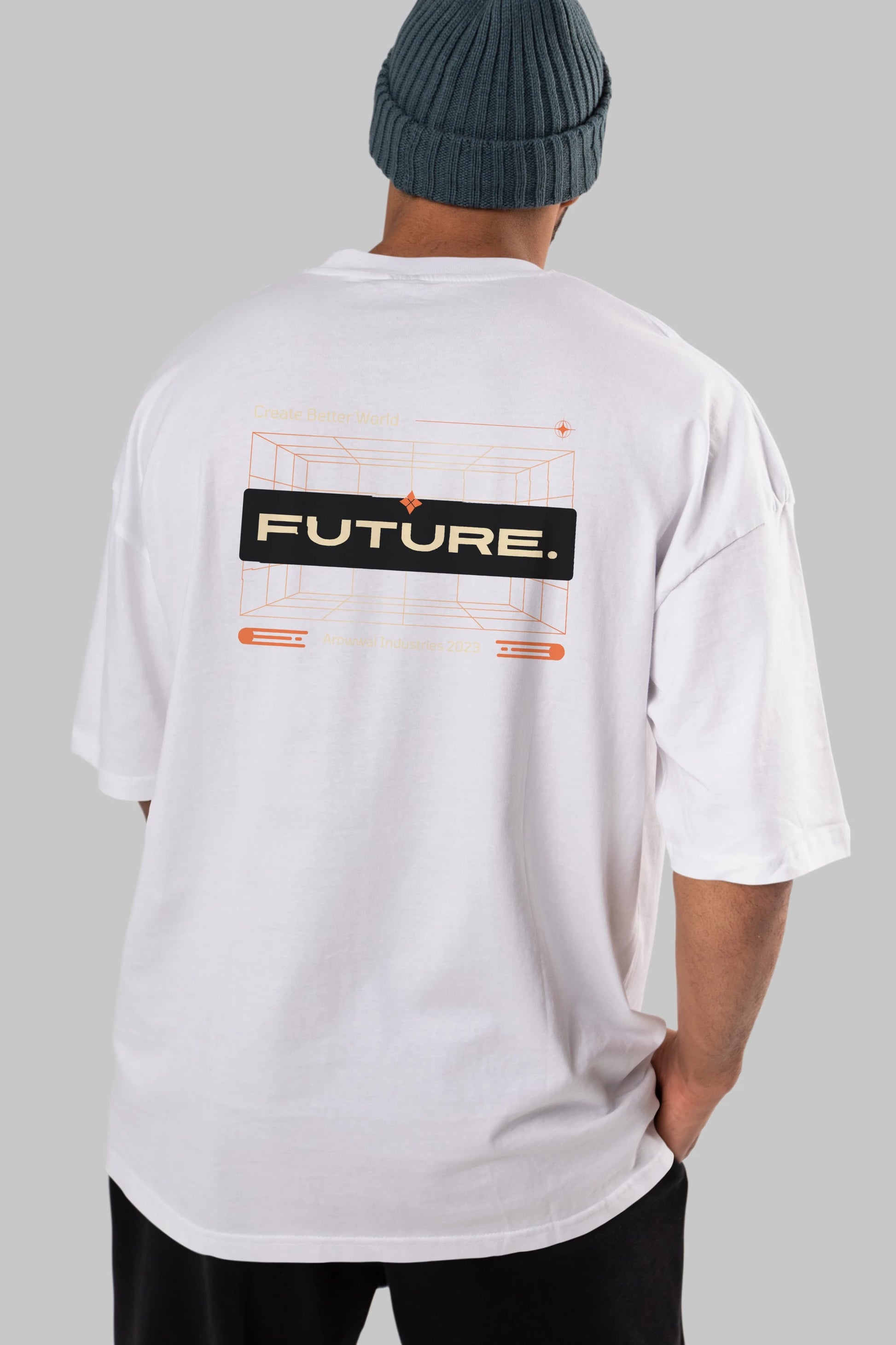 Future Arka Baskılı Oversize t-shirt Erkek Kadın Unisex