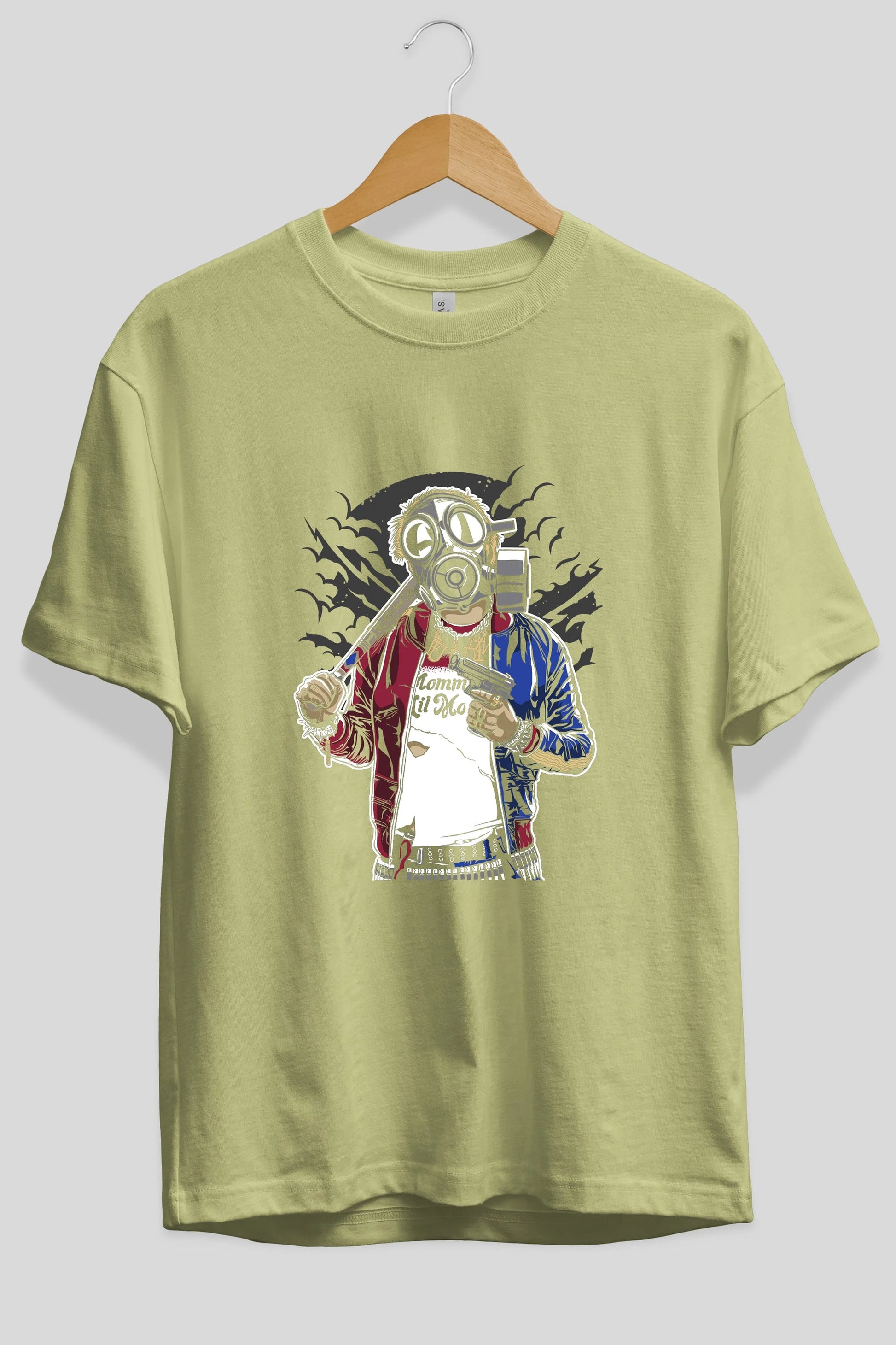 Suicide Gasmask Ön Baskılı Oversize t-shirt Erkek Kadın Unisex %100 Pamuk tişort