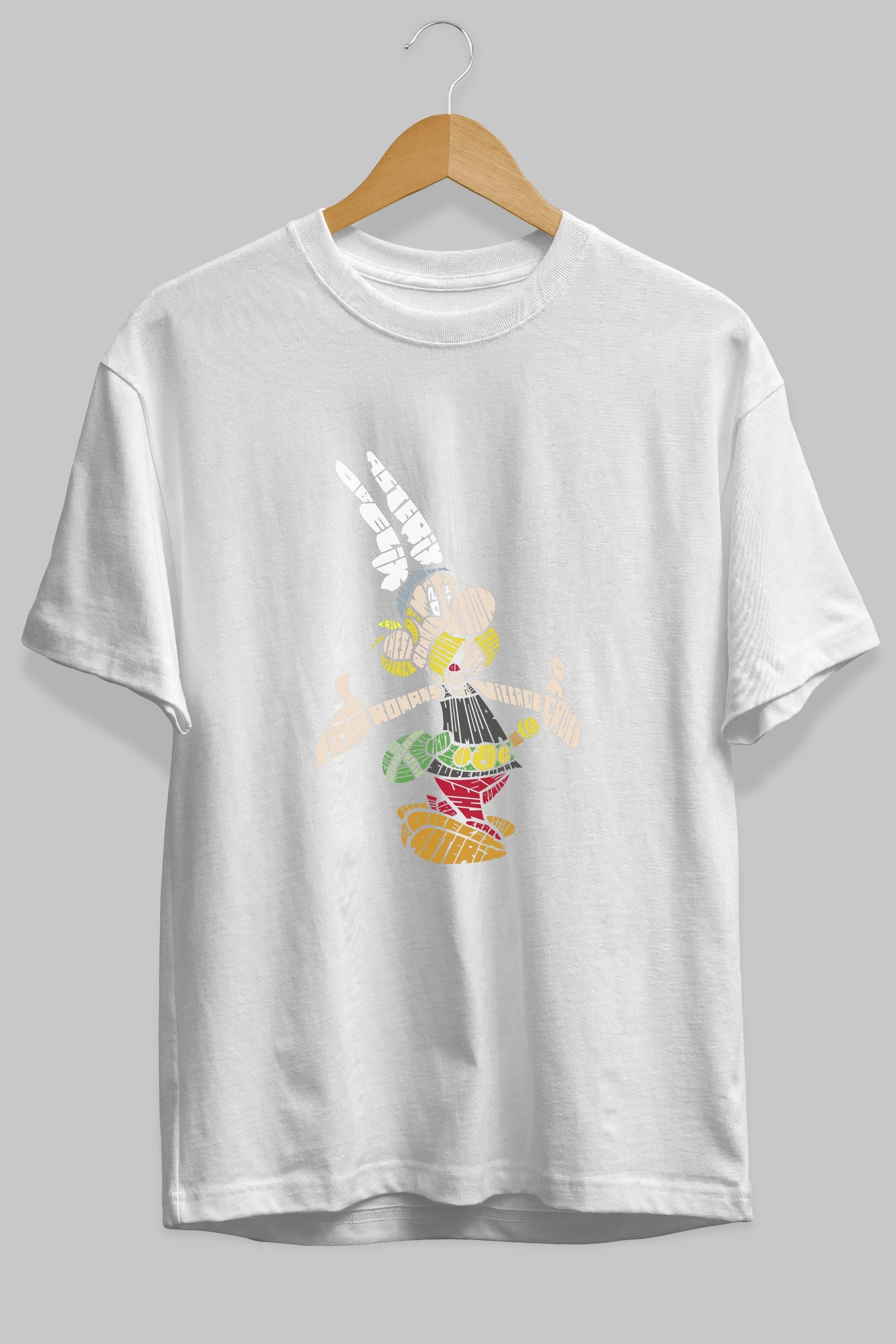Asterix Ön Baskılı Oversize t-shirt %100 pamuk Erkek Kadın Unisex