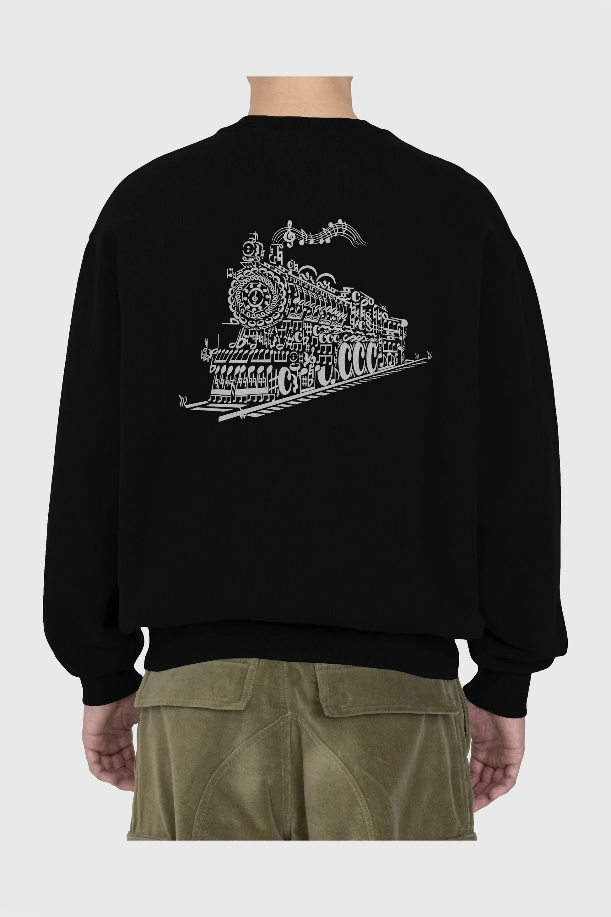 Train Song Arka Baskılı Oversize Sweatshirt Erkek Kadın Unisex