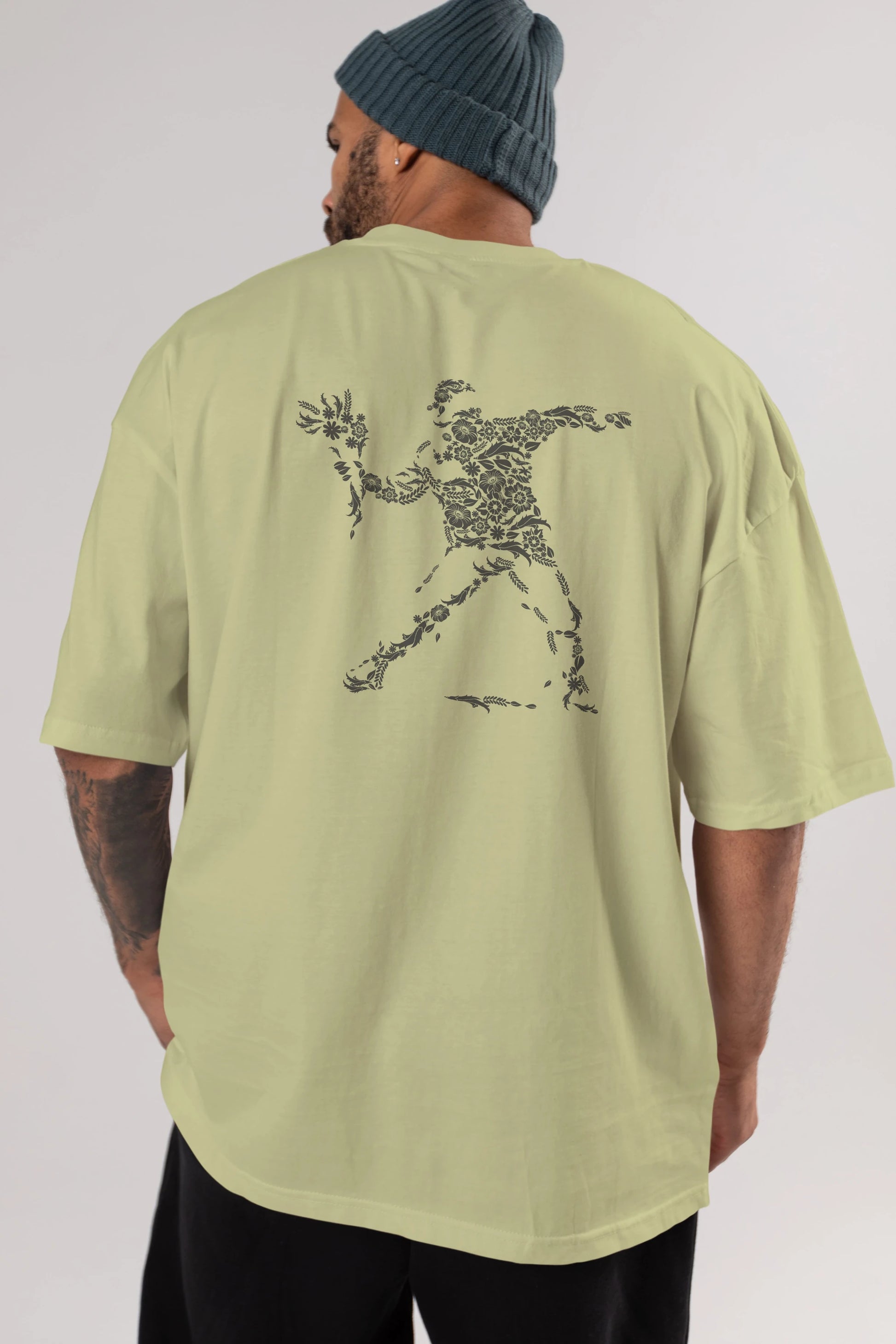 Flourish Vandalism Arka Baskılı Oversize t-shirt %100 pamuk Erkek Kadın Unisex