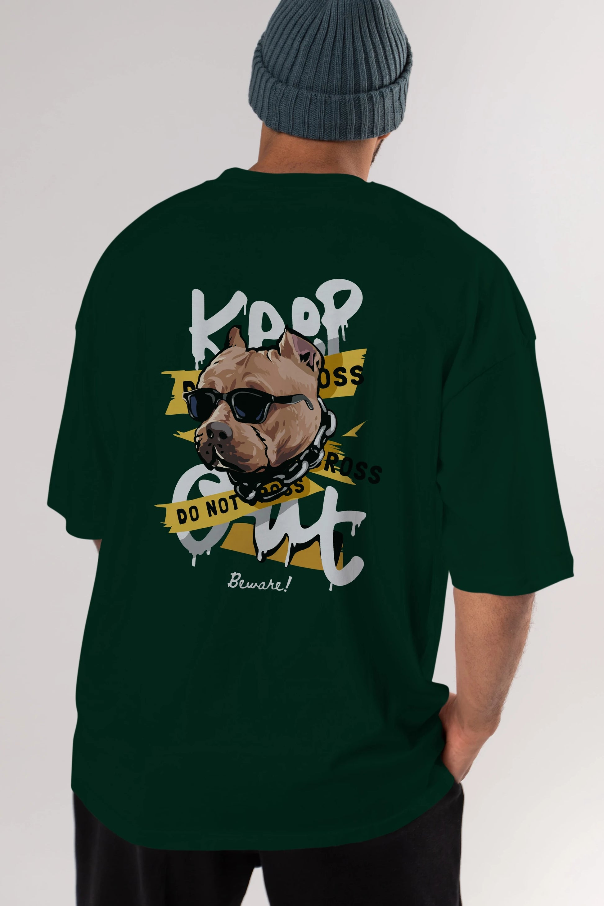 Teddy Bear Keep Arka Baskılı Oversize t-shirt Erkek Kadın Unisex %100 Pamuk