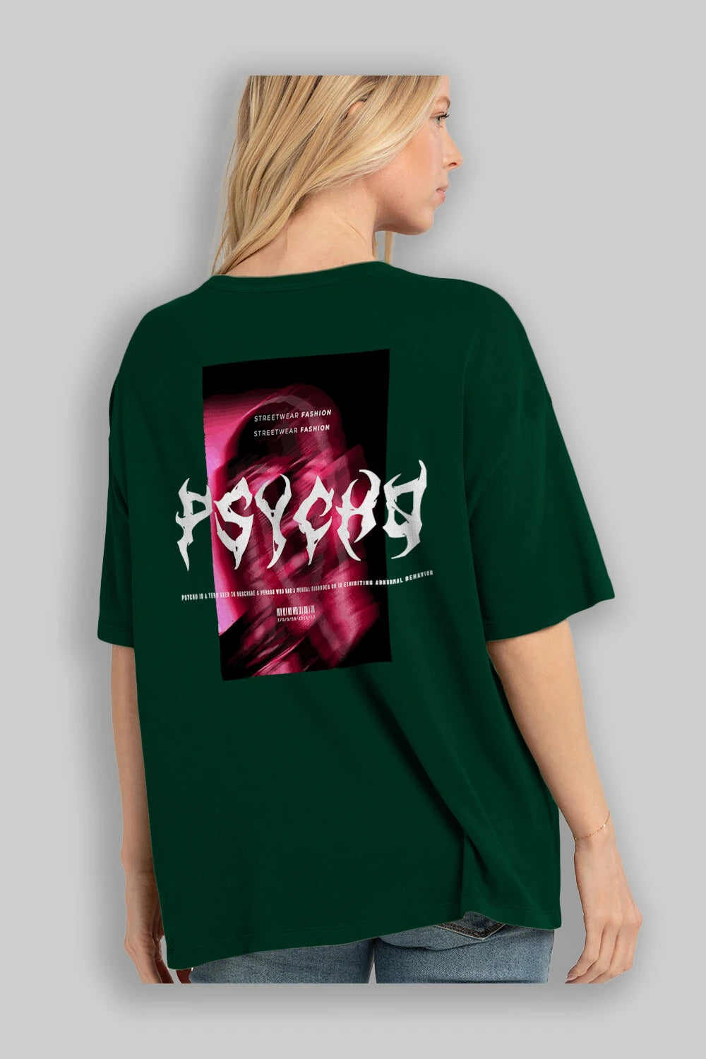 Psycho Streetwear Arka Baskılı Oversize t-shirt Erkek Kadın Unisex