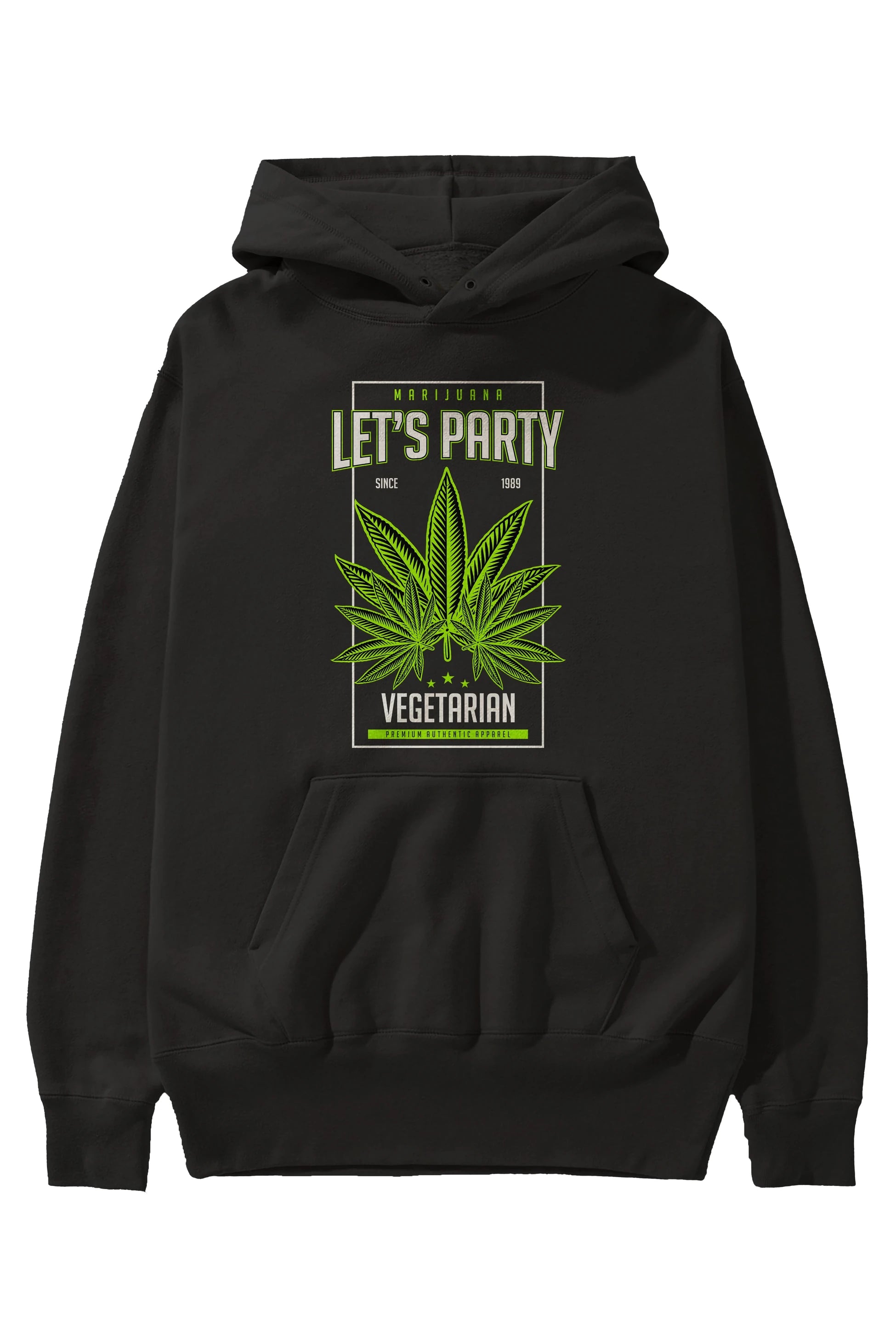 Lets Party Ön Baskılı Hoodie Oversize Kapüşonlu Sweatshirt Erkek Kadın Unisex