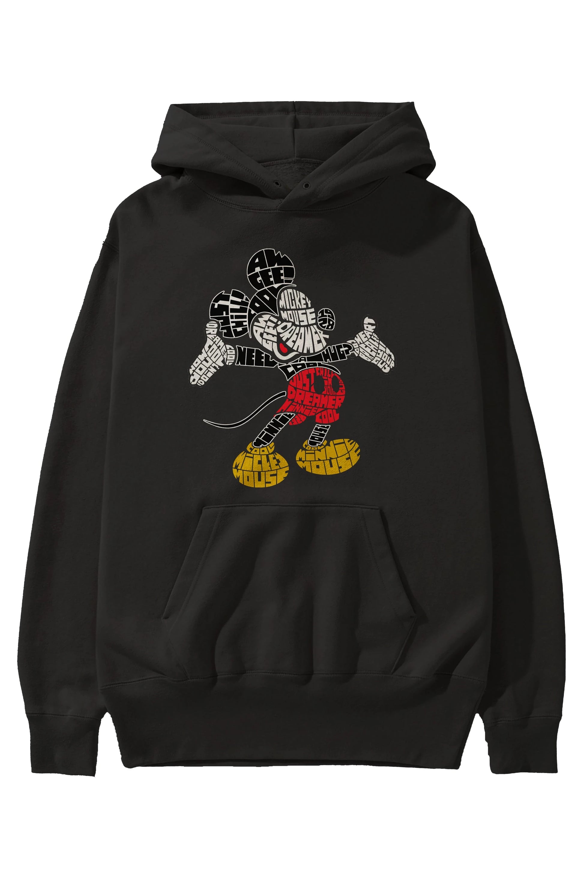 Mickey Ön Baskılı Hoodie Oversize Kapüşonlu Sweatshirt Erkek Kadın Unisex