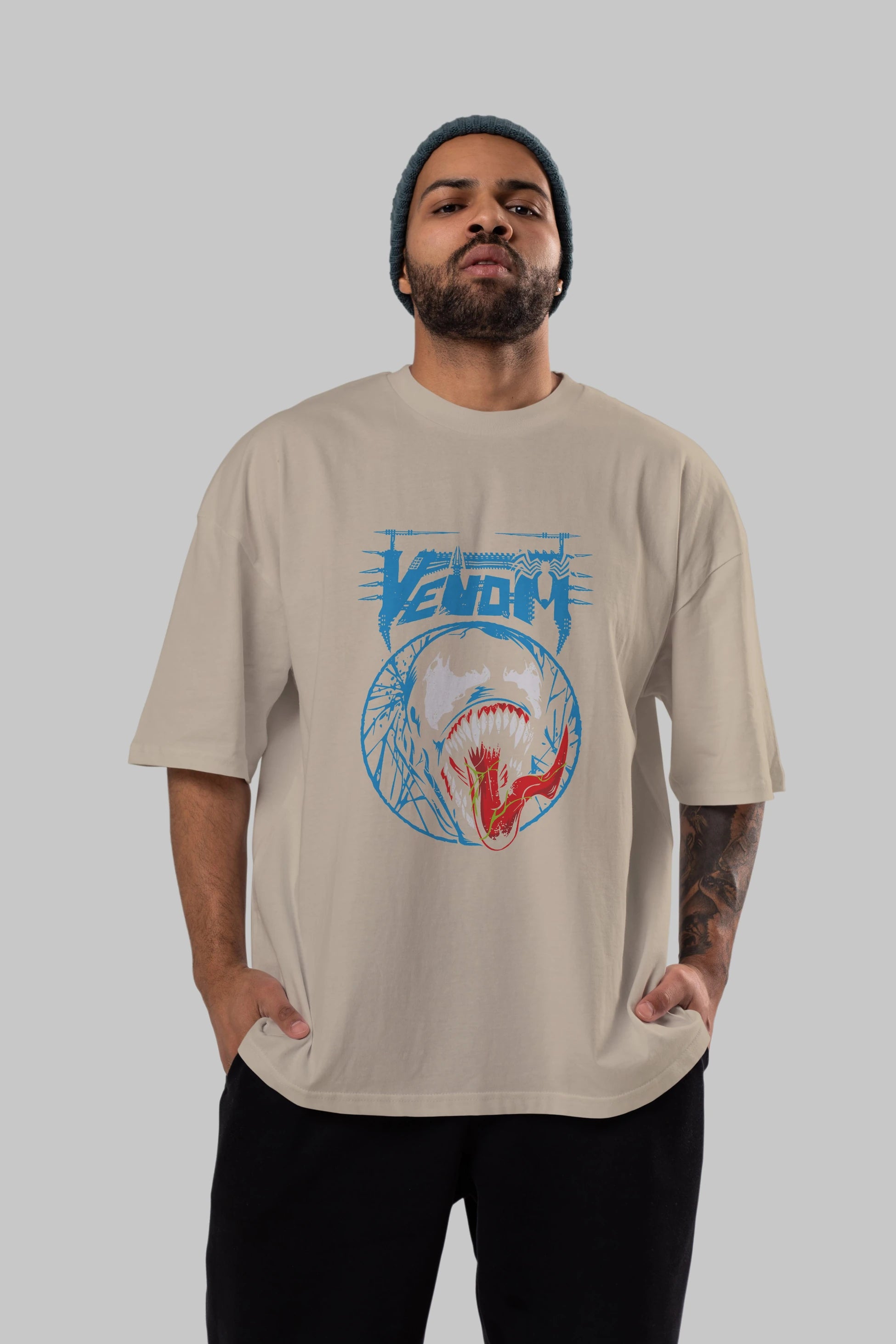 Venom (23) Ön Baskılı Oversize t-shirt Erkek Kadın Unisex %100 Pamuk Bisiklet Yaka tişort