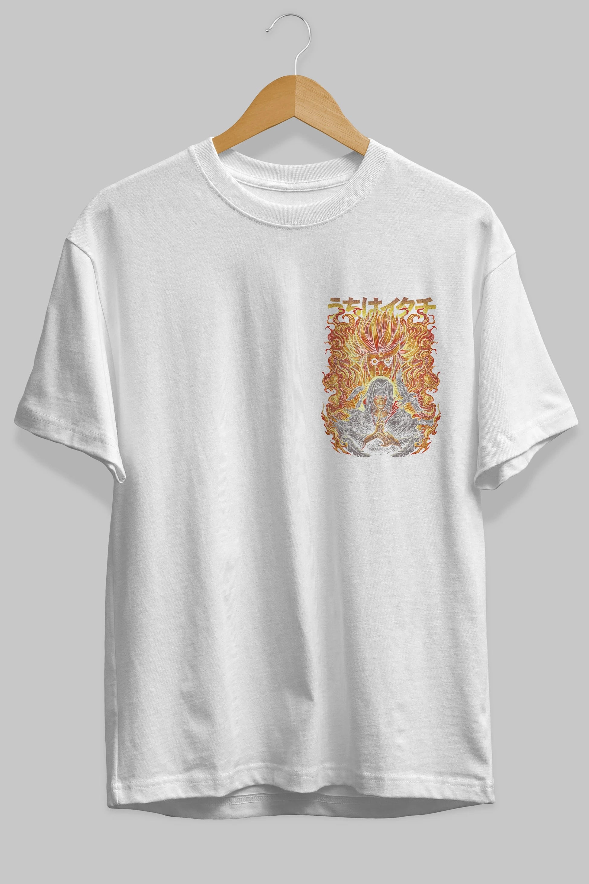 NARUTO ITACHI UCHIHA Ön Sol Baskılı Oversize t-shirt Erkek Kadın Unisex %100 Pamuk Bisiklet Yaka tişort