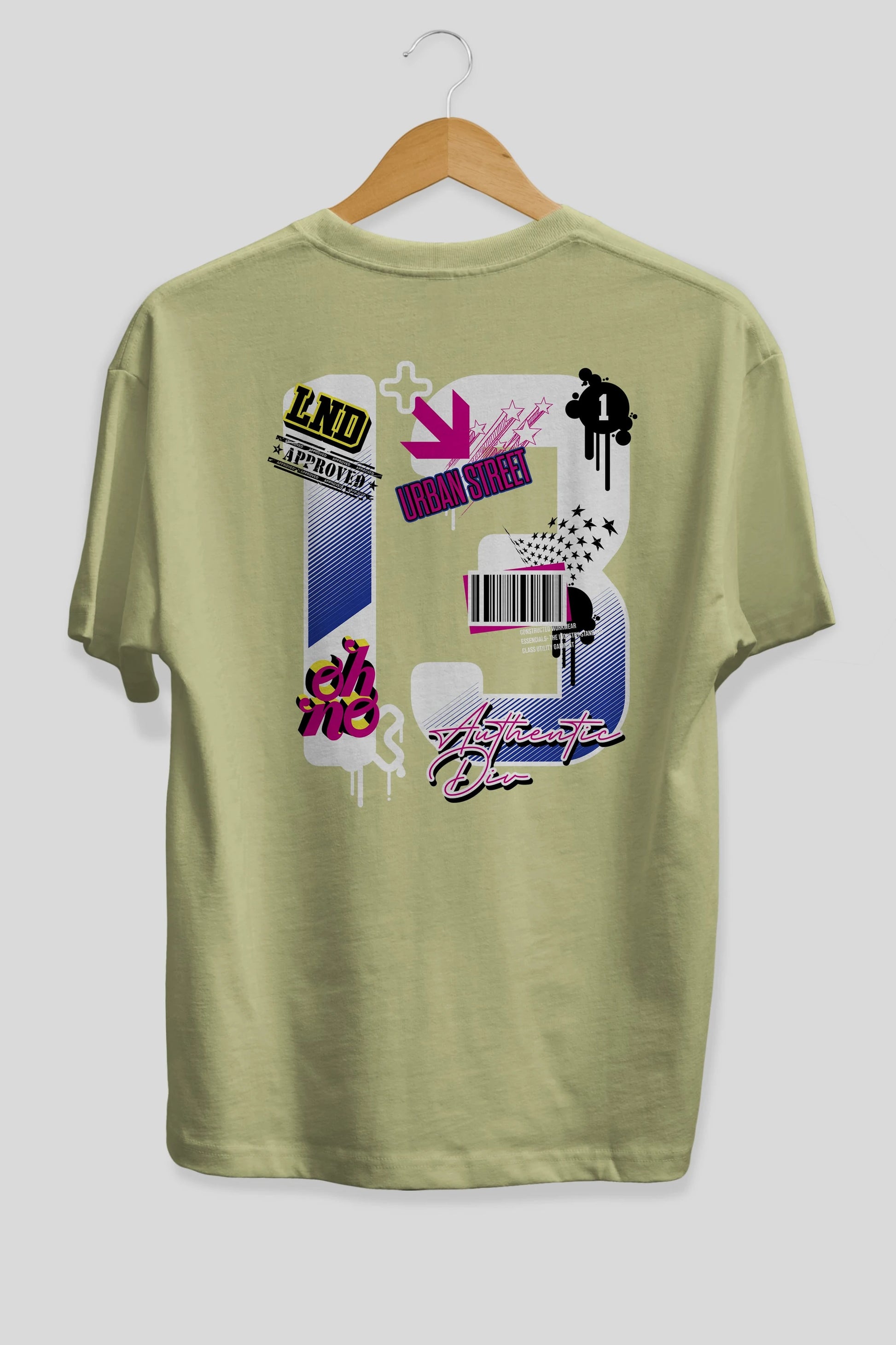 Urban Street 13 Arka Baskılı Oversize t-shirt Erkek Kadın Unisex