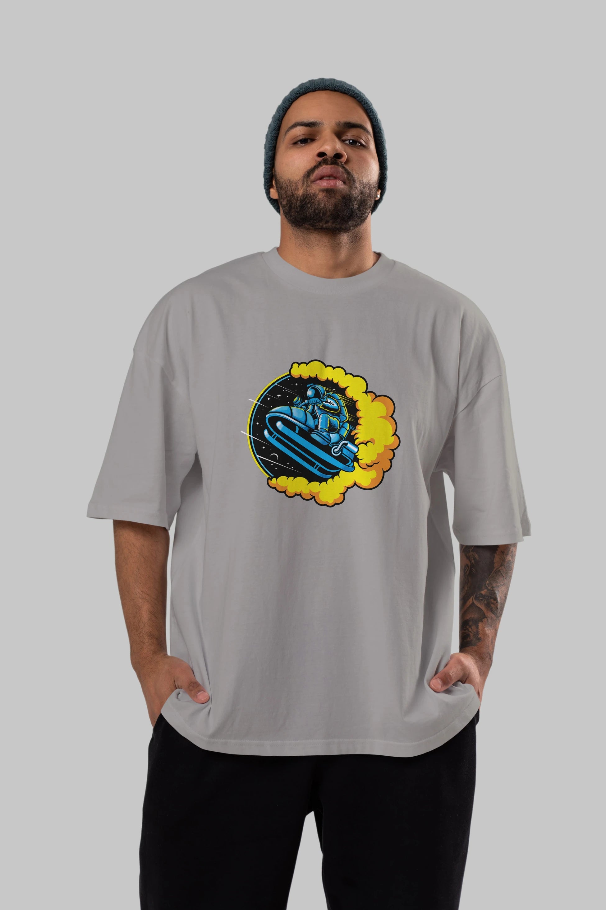 Astrojump with Snowmobile Ön Baskılı Oversize t-shirt Erkek Kadın Unisex