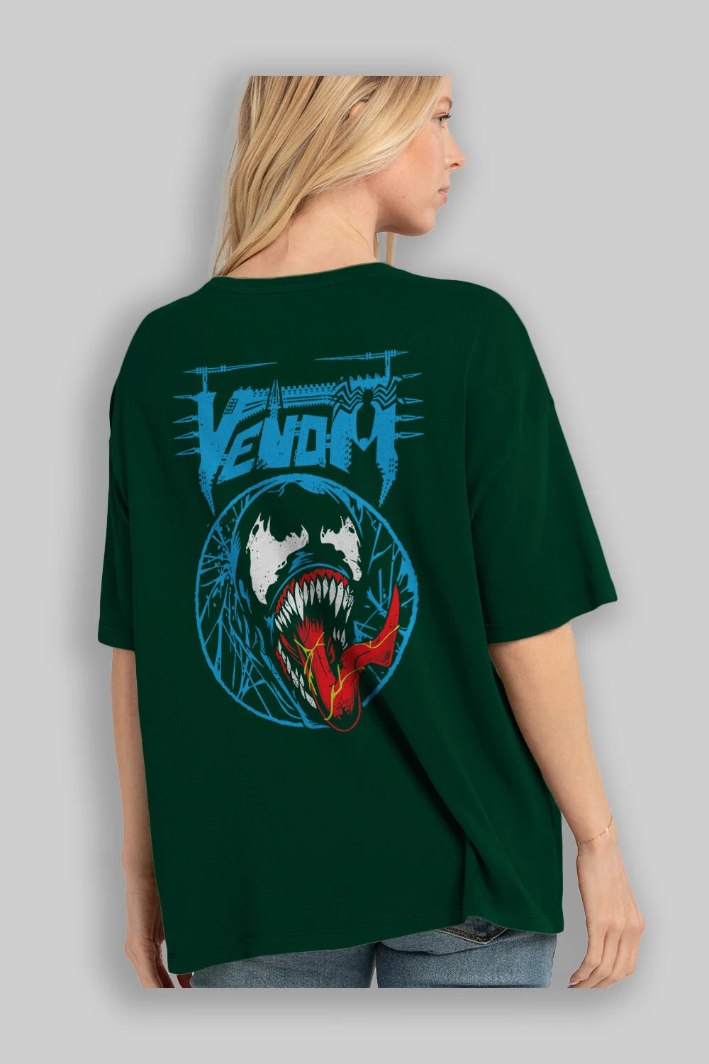 Venom (23) Arka Baskılı Oversize t-shirt Erkek Kadın Unisex %100 Pamuk Bisiklet Yaka tişort