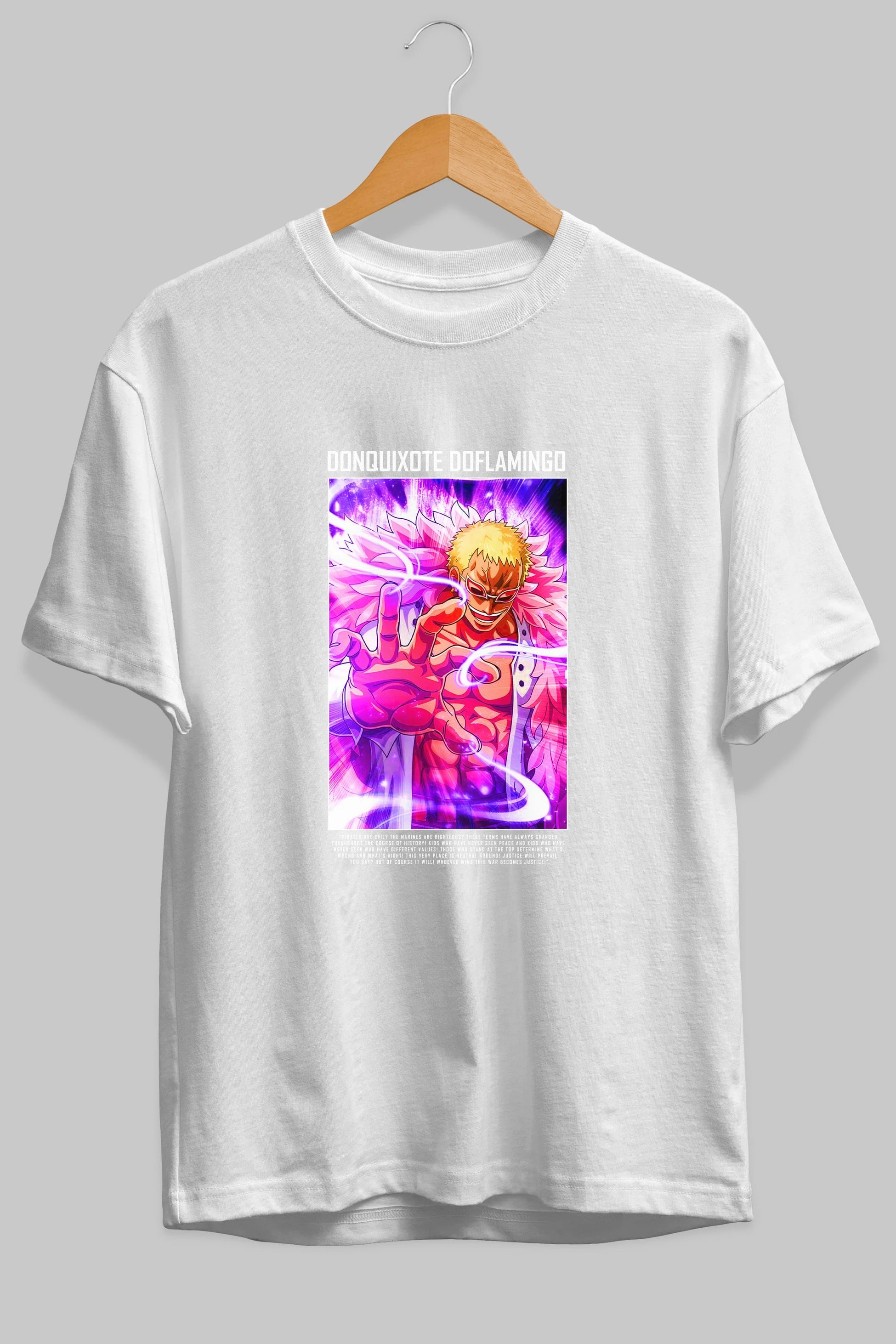 Doflamingo Anime Ön Baskılı Oversize t-shirt Erkek Kadın Unisex