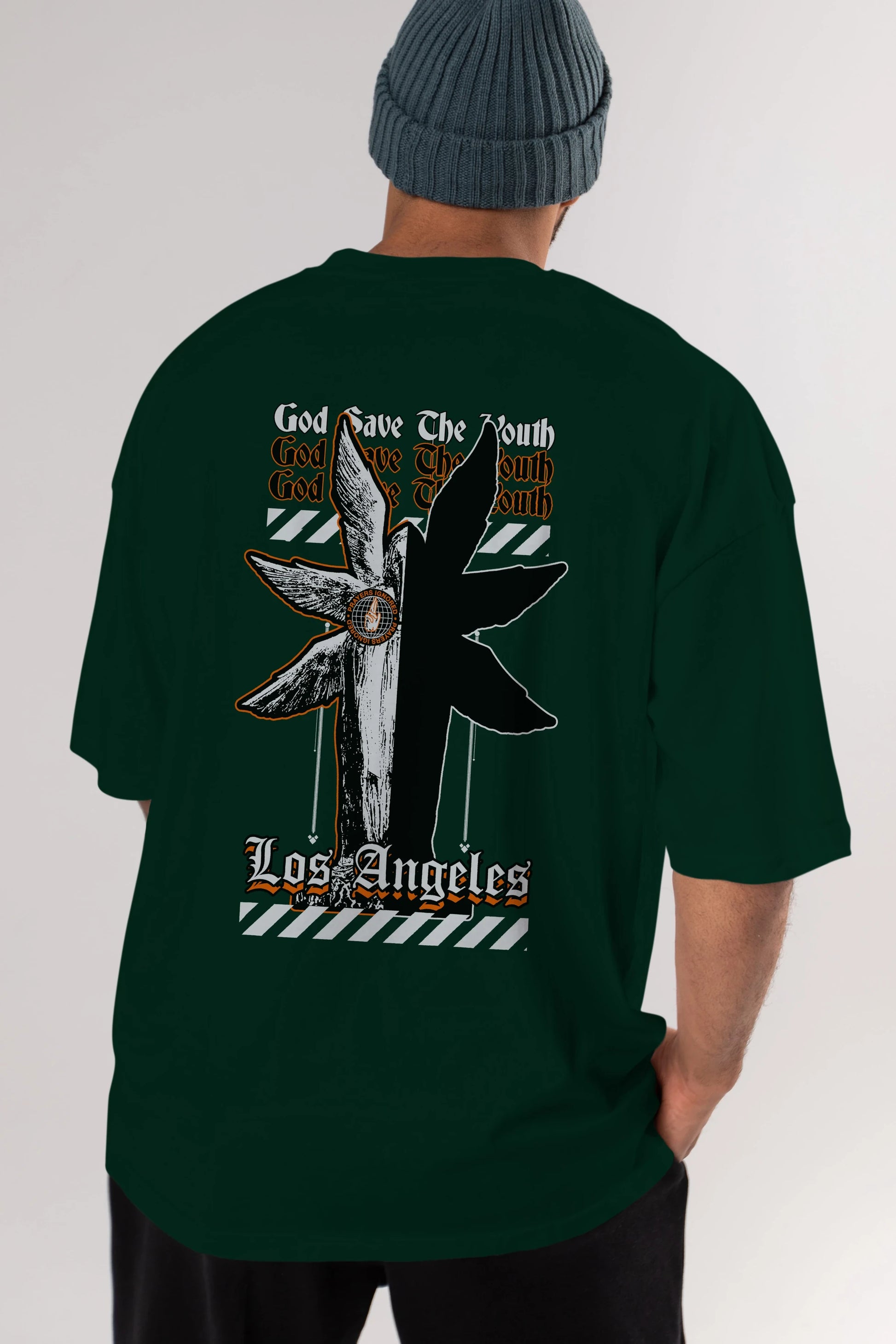 God Save The Youth Arka Baskılı Oversize t-shirt Erkek Kadın Unisex