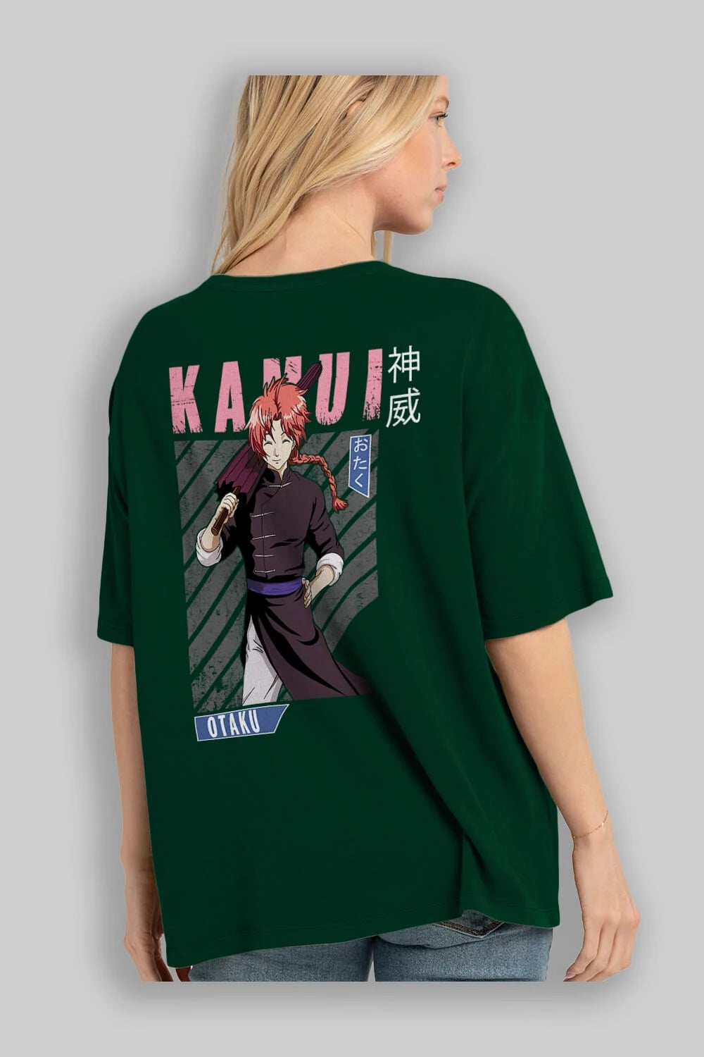 Kamui GINTAMA 1 Anime Arka Baskılı Oversize t-shirt Erkek Kadın Unisex