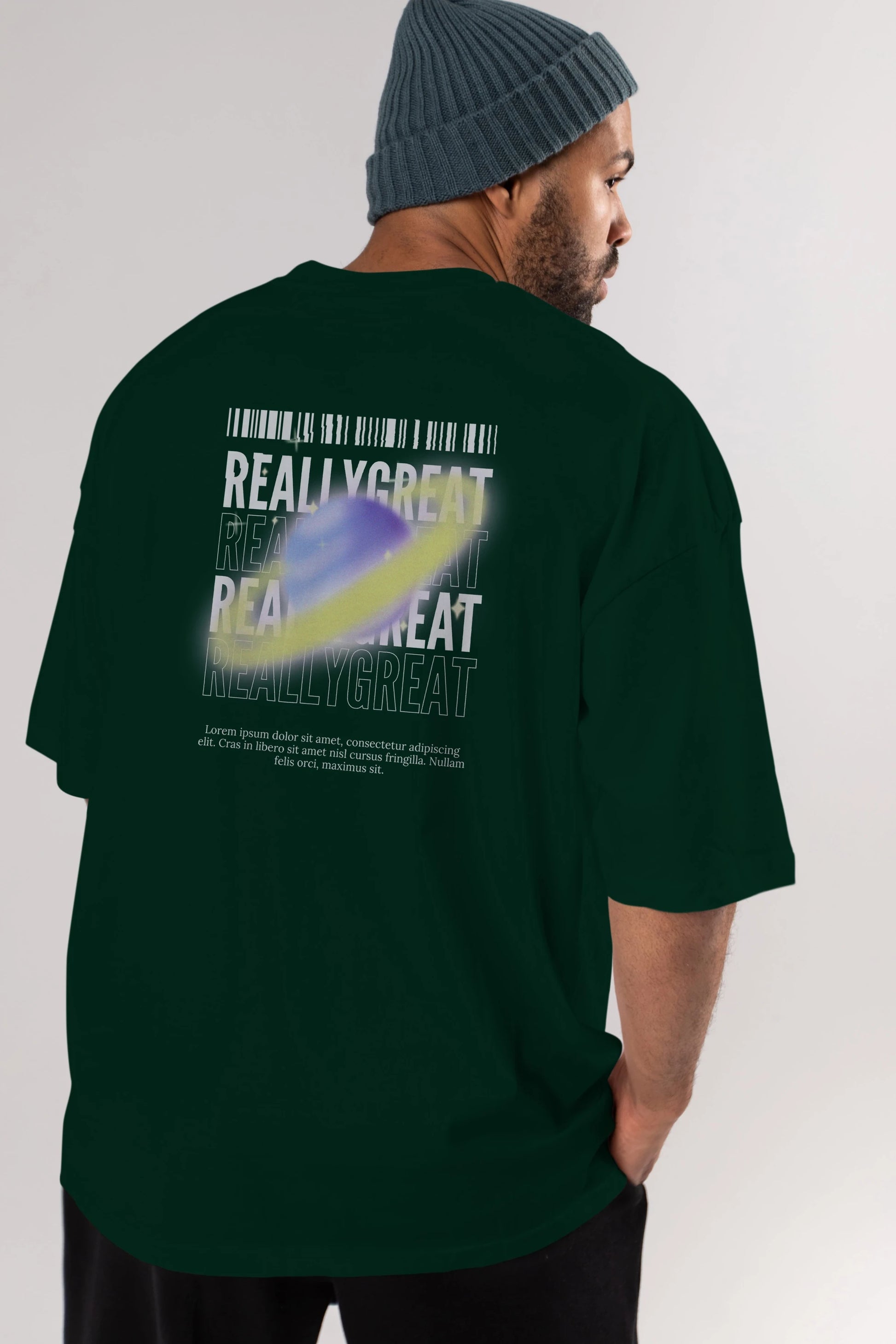 Really Great 2 Yazılı Arka Baskılı Oversize t-shirt Erkek Kadın Unisex